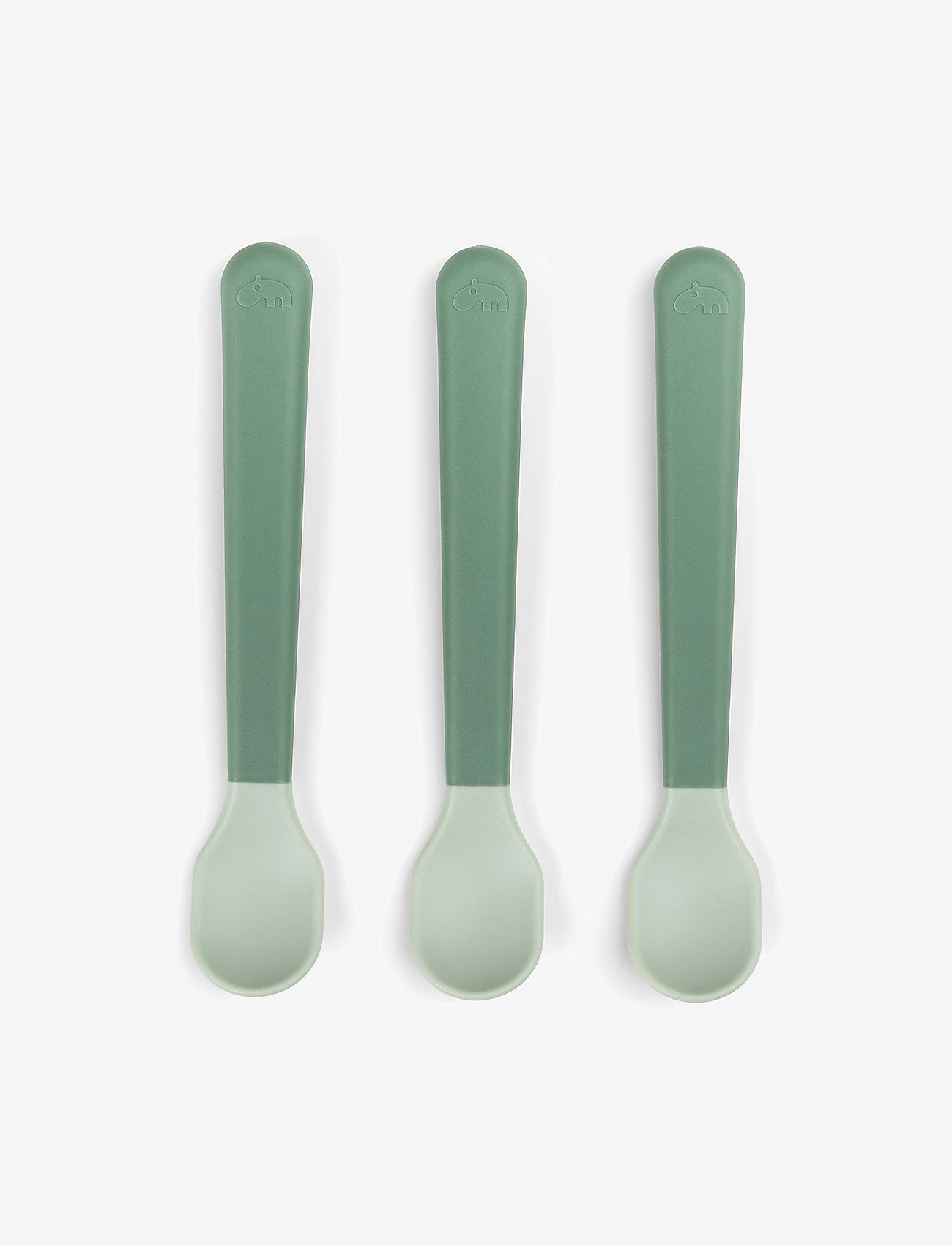 Done by Deer - Foodie easy-grip baby spoon 3-pack Green - serveringssæt - green - 0
