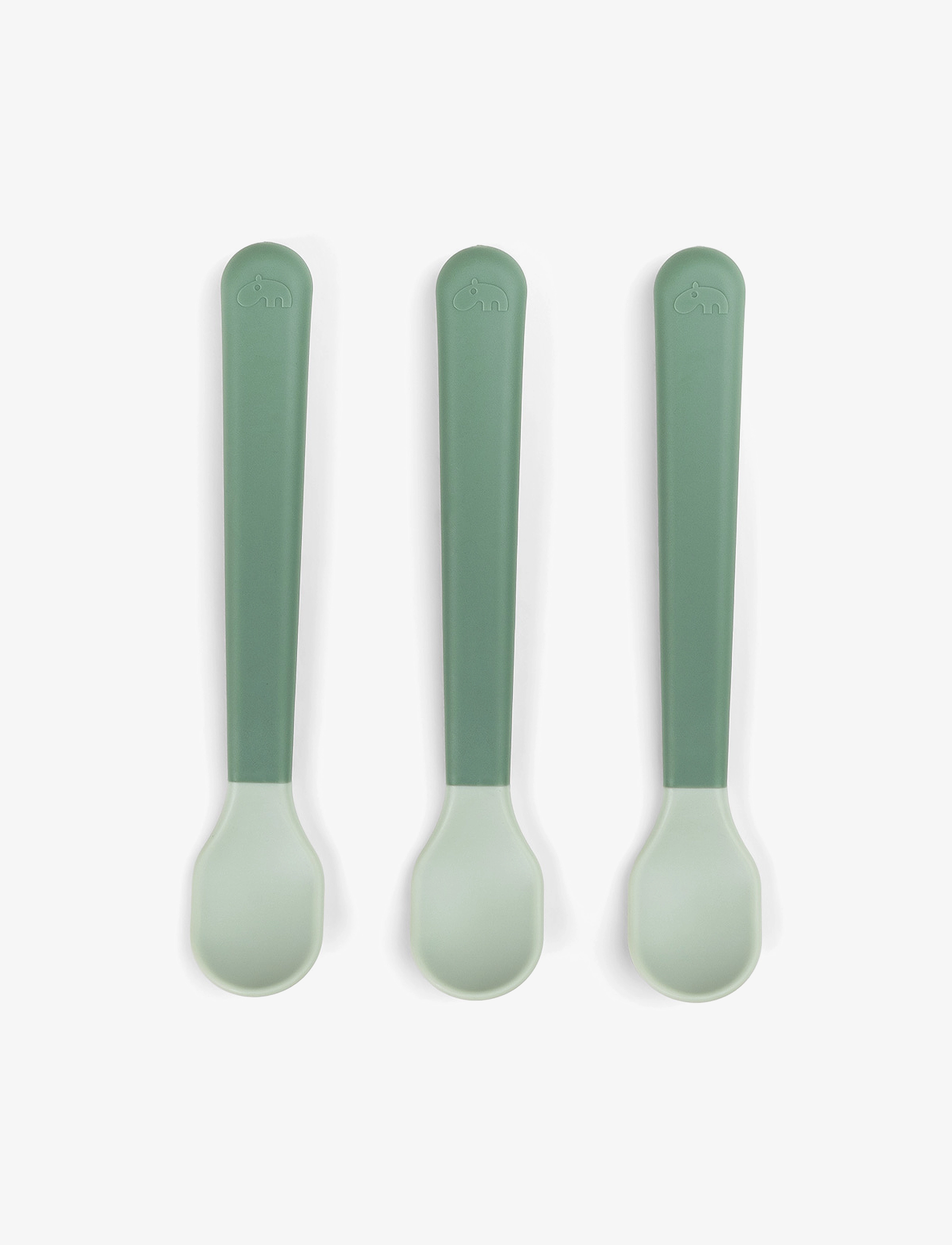 Foodie easy-grip baby spoon 3-pack Green - GREEN