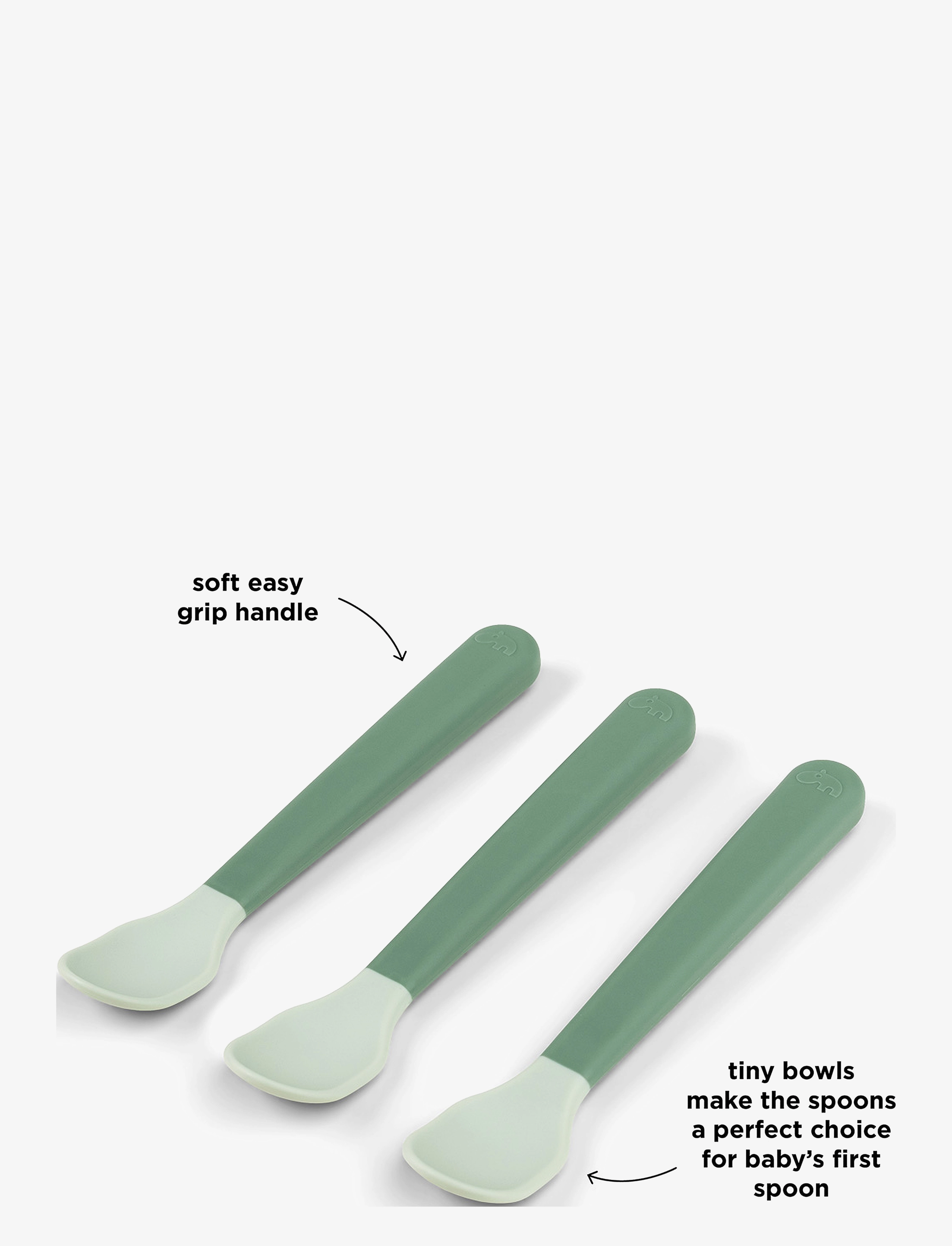 Done by Deer - Foodie easy-grip baby spoon 3-pack Green - essgeschirr - green - 3
