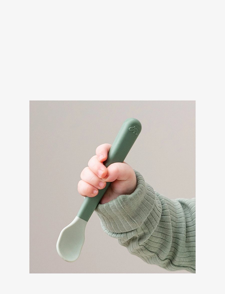 Done by Deer - Foodie easy-grip baby spoon 3-pack Green - vaisselle - green - 4