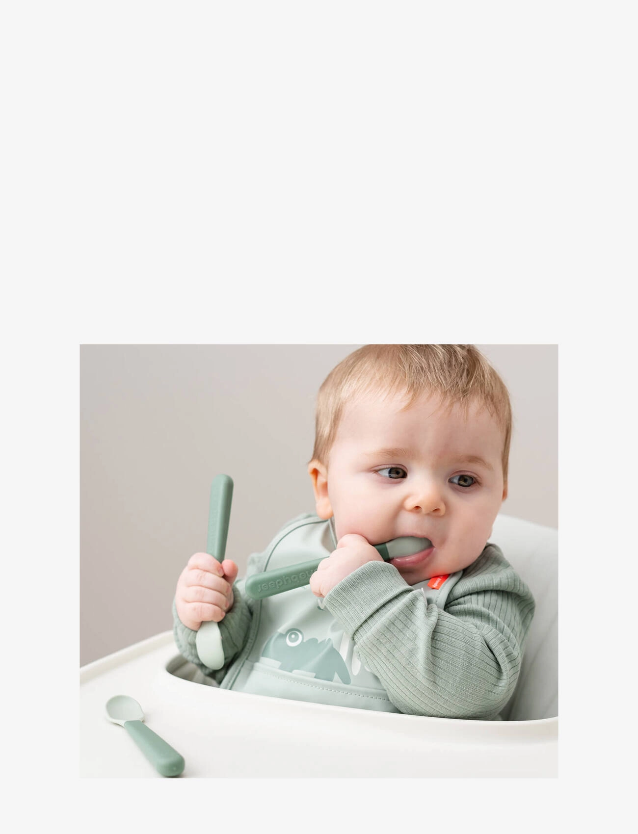 Done by Deer - Foodie easy-grip baby spoon 3-pack Green - essgeschirr - green - 5
