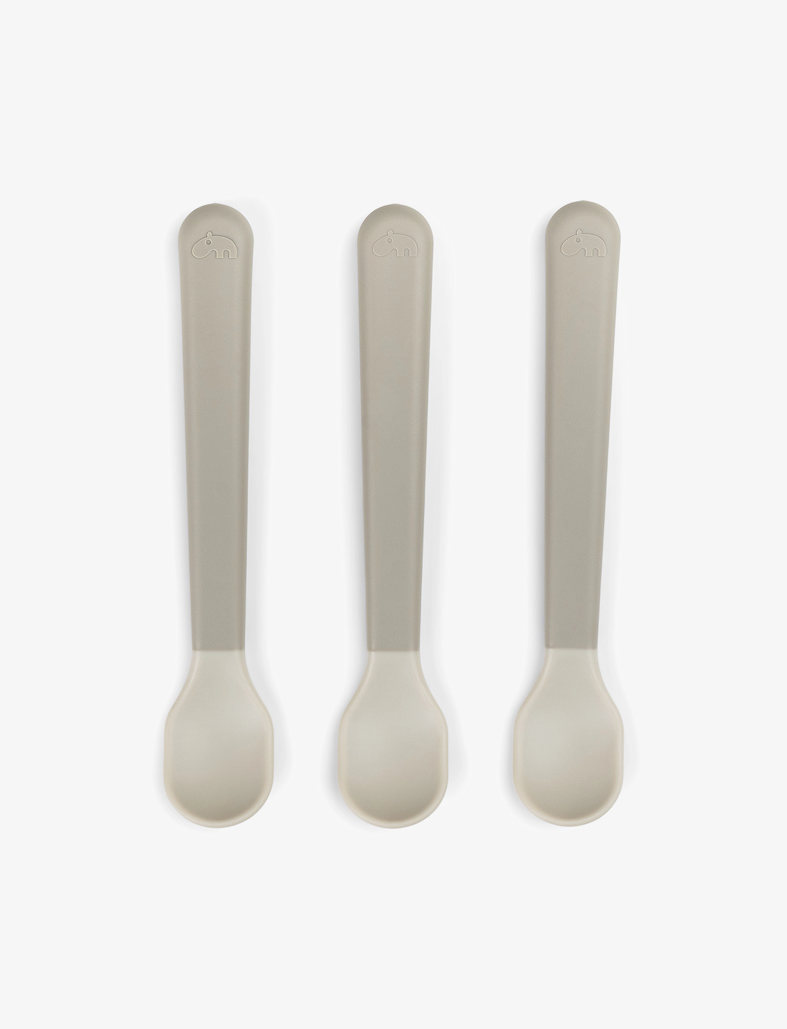 Done by Deer Foodie Easy-Grip Baby Spoon 3-Pack Sand, One Size, Meal Time, Grau - Cutlery, Kinder