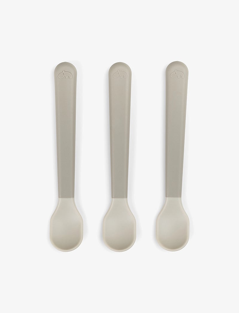 Done by Deer - Foodie easy-grip baby spoon 3-pack Sand - vaisselle - sand - 0