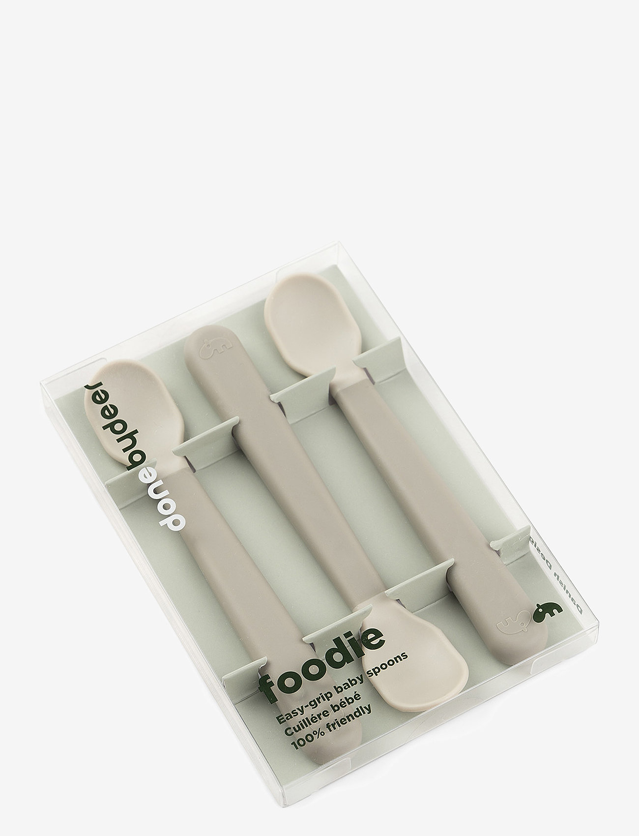 Done by Deer - Foodie easy-grip baby spoon 3-pack Sand - astiasetit - sand - 2