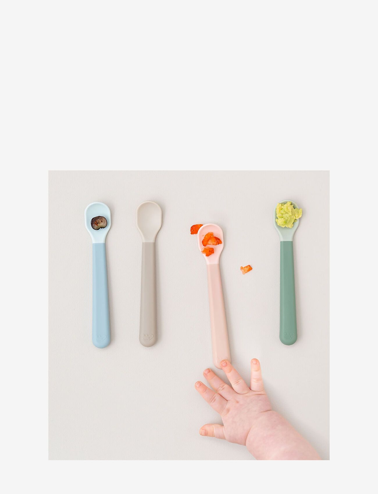 Done by Deer - Foodie easy-grip baby spoon 3-pack Sand - astiasetit - sand - 4