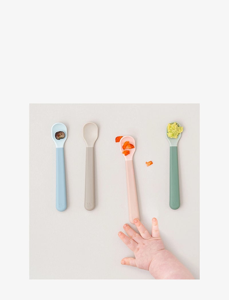 Done by Deer - Foodie easy-grip baby spoon 3-pack Sand - vaisselle - sand - 4