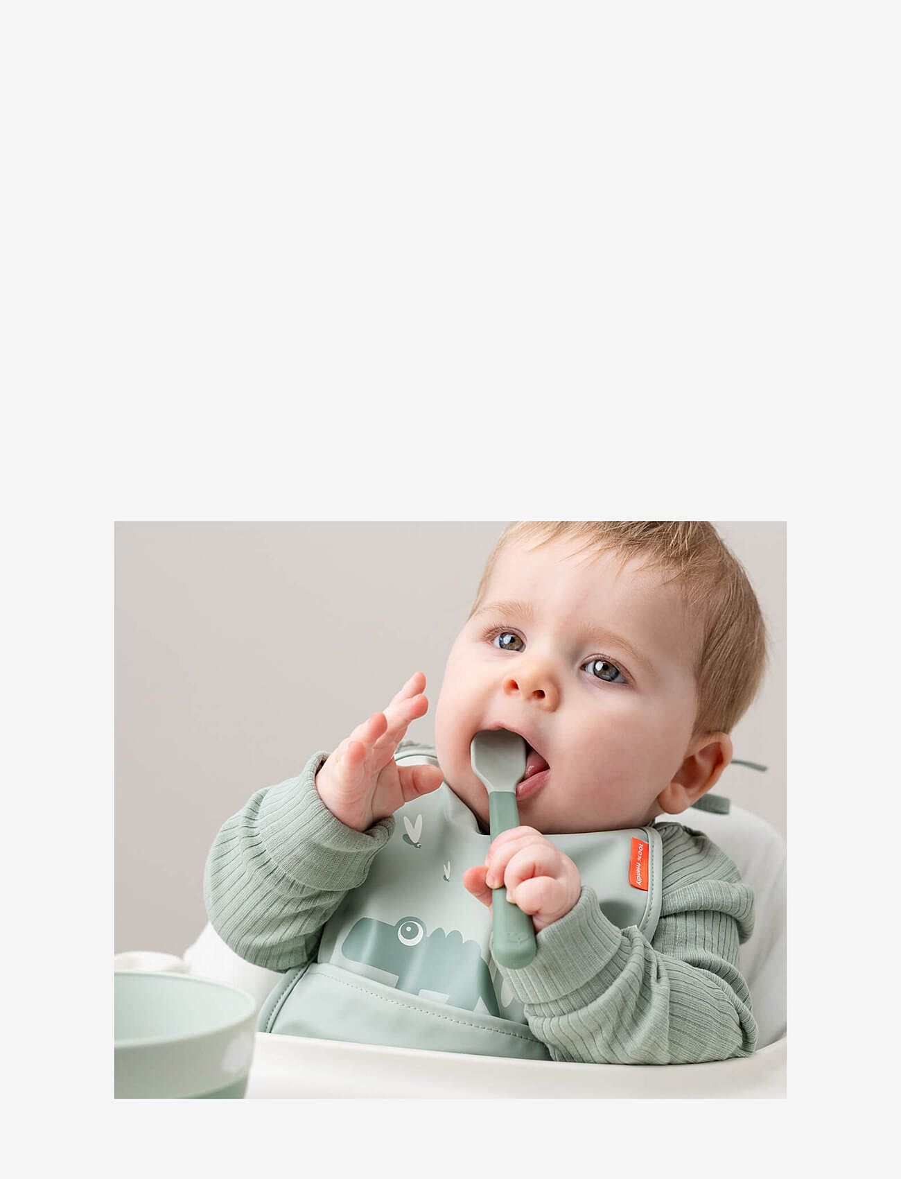 Done by Deer - Foodie easy-grip baby spoon 3-pack Sand - astiasetit - sand - 5