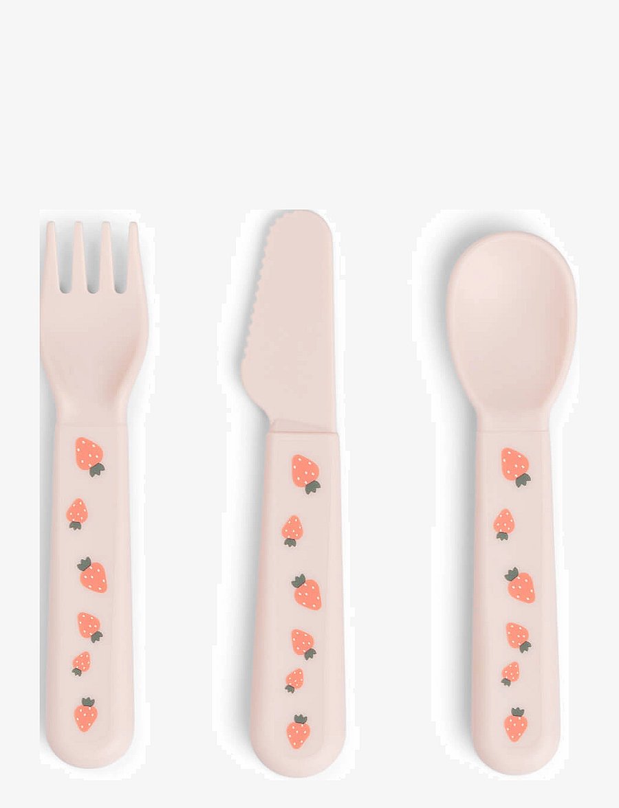 Done by Deer - Foodie cutlery set Tiny farm Powder - essgeschirr - powder - 0