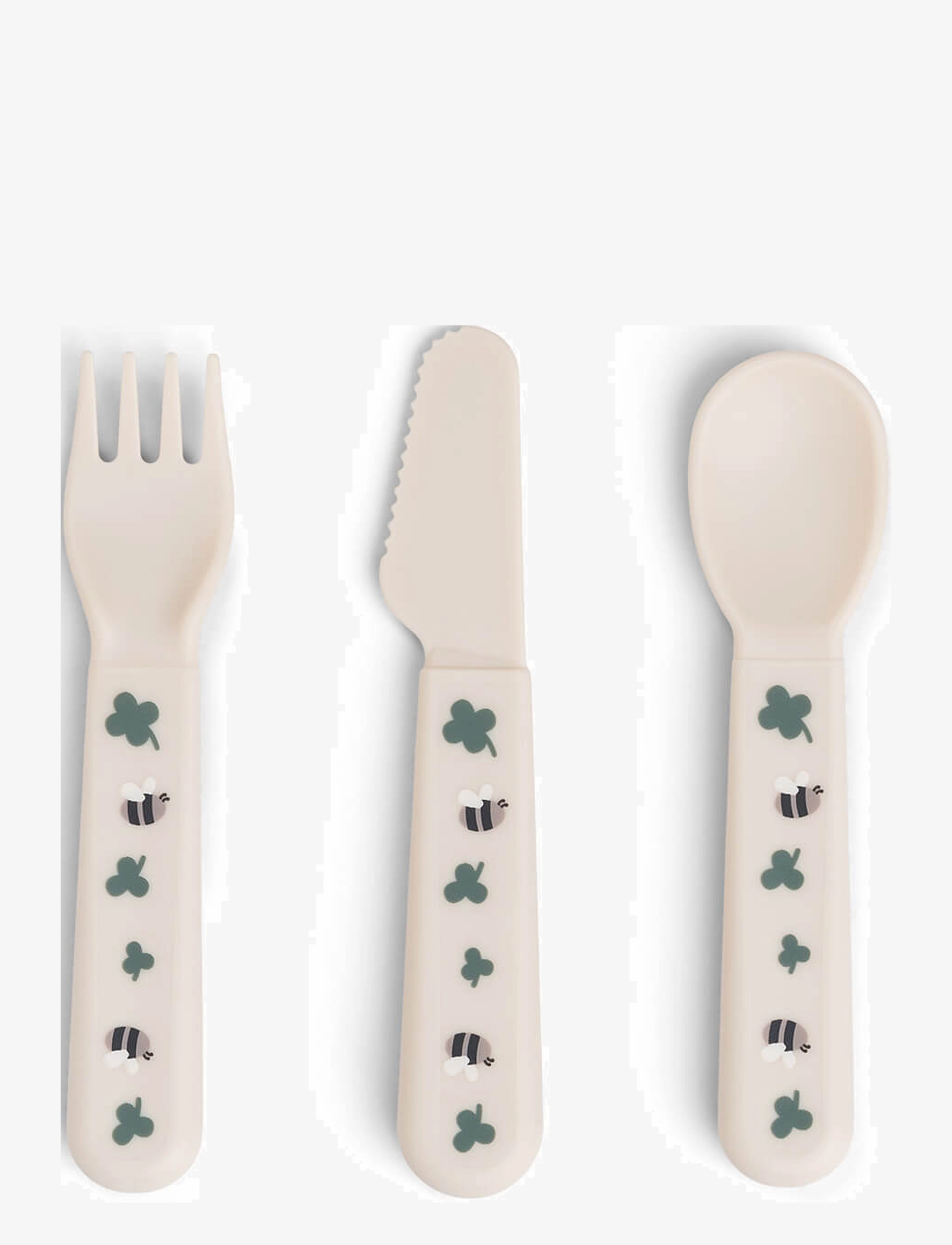 Done by Deer Foodie Cutlery Set Tiny Farm Sand, 12X 2X 1 cm, Home, Beige - Meal Time, Kinder