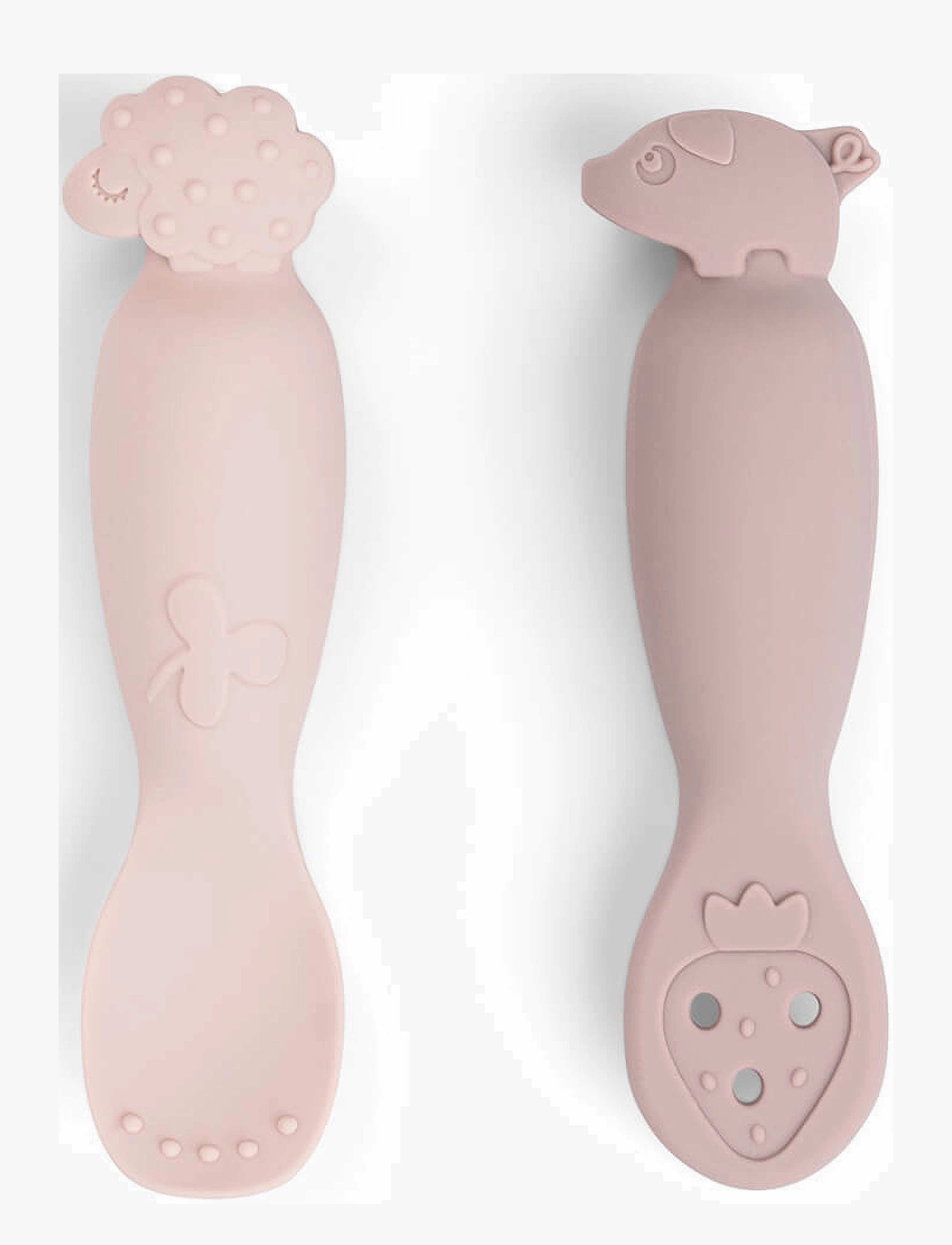 Done by Deer Learning Spoon Set Tiny Farm Powder, 10.2X 2.7X 2.5 cm, Baby Feeding, Rosa - Dinner Sets, Kinder