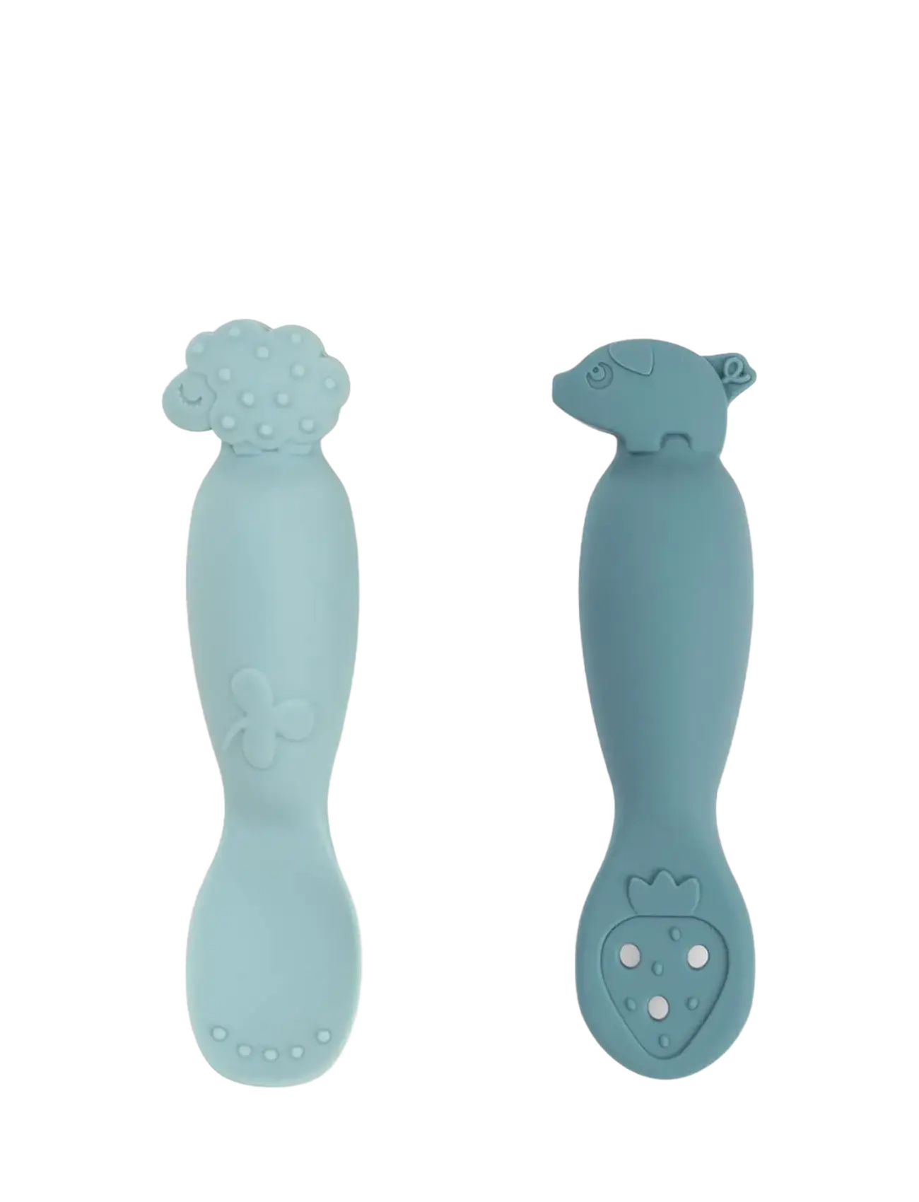 Done by Deer Learning Spoon Set Tiny Farm Blue, Cutlery, Blå, Str: 10X 2.7X 2.5CM