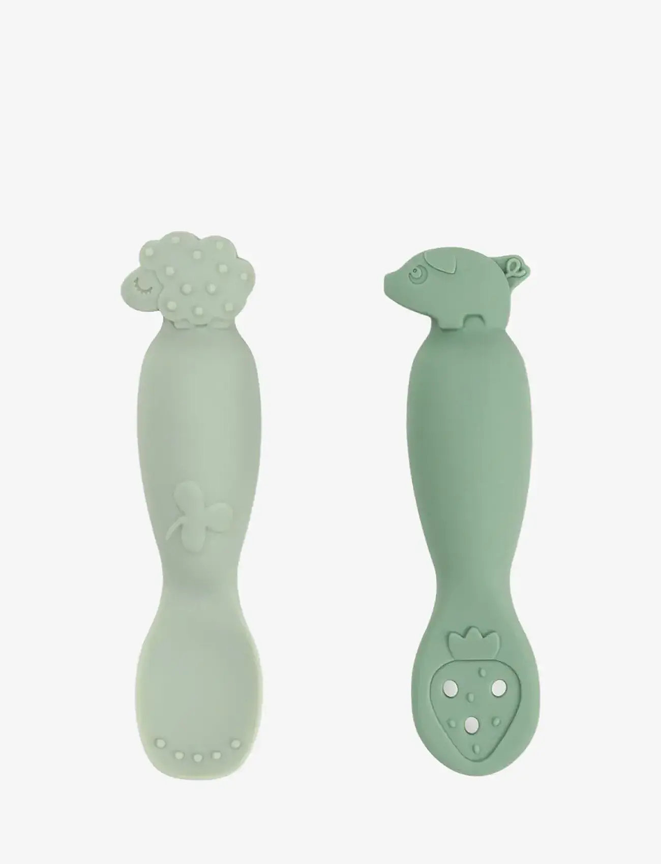 Done by Deer - Learning spoon set Tiny farm Green - bestick - green - 1