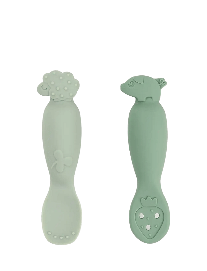 Done by Deer - Learning spoon set Tiny farm Green - bestick - green - 1