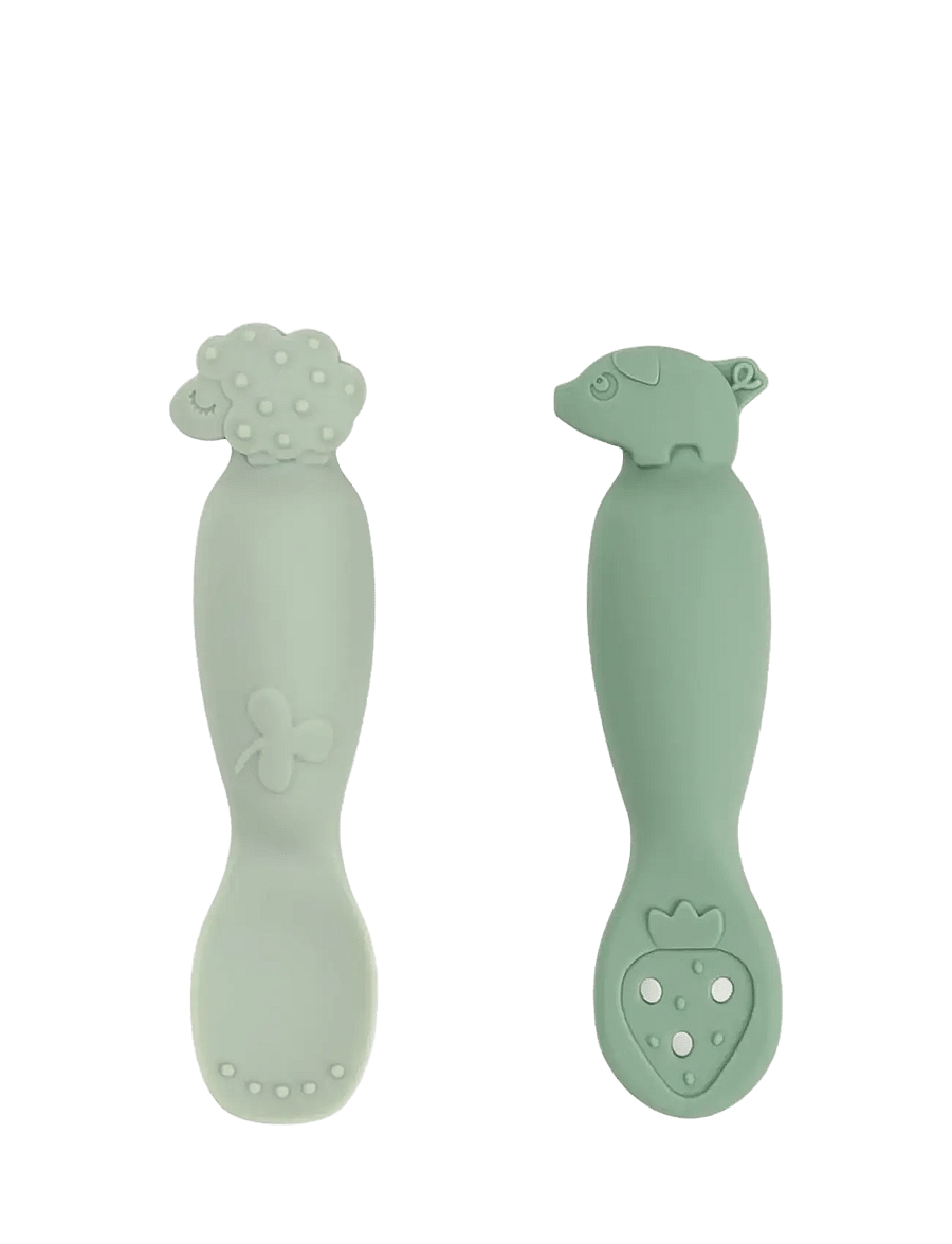 Done by Deer - Learning spoon set Tiny farm Green - besteck - green - 1