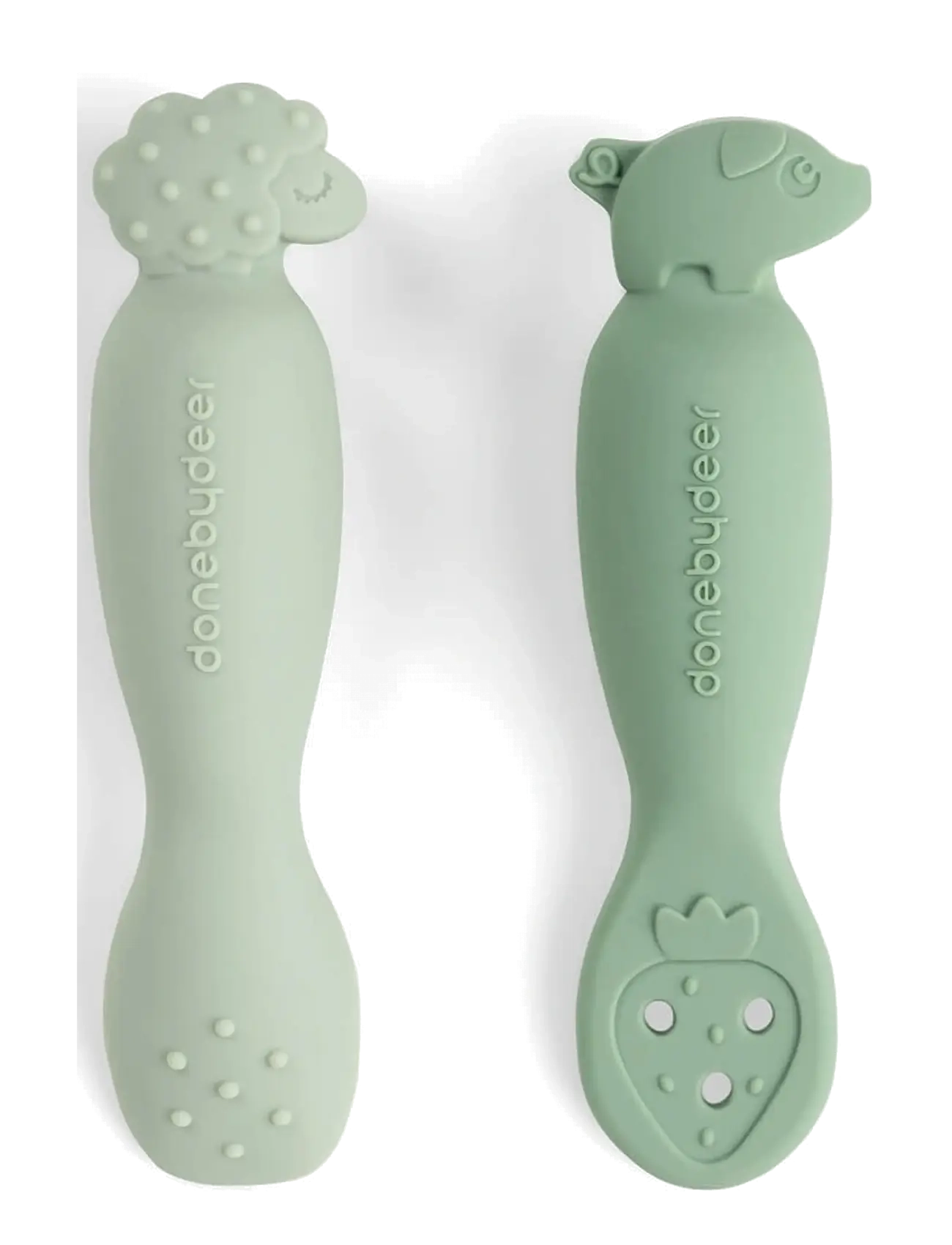 Done by Deer - Learning spoon set Tiny farm Green - cutlery - green - 2