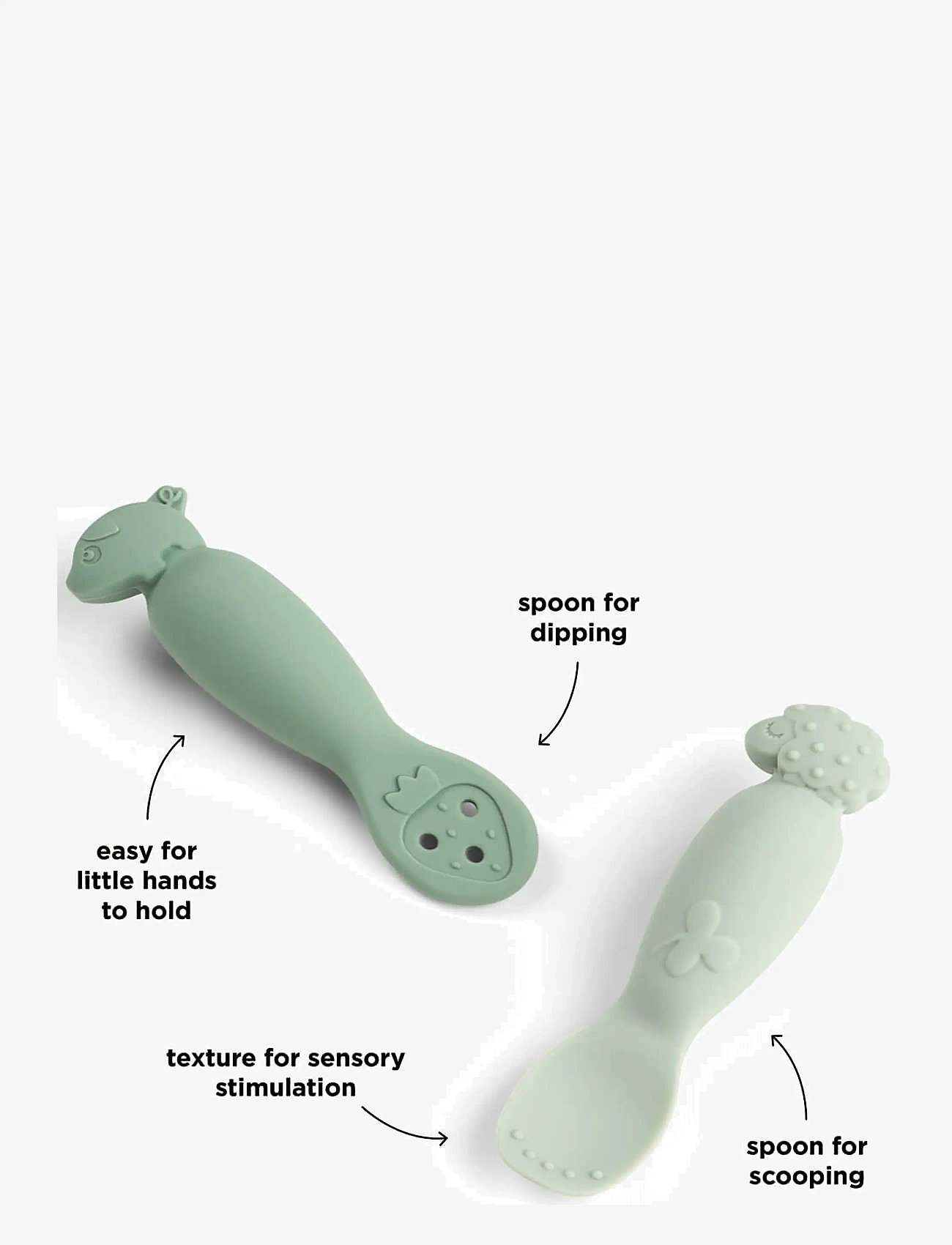 Done by Deer - Learning spoon set Tiny farm Green - bestick - green - 3