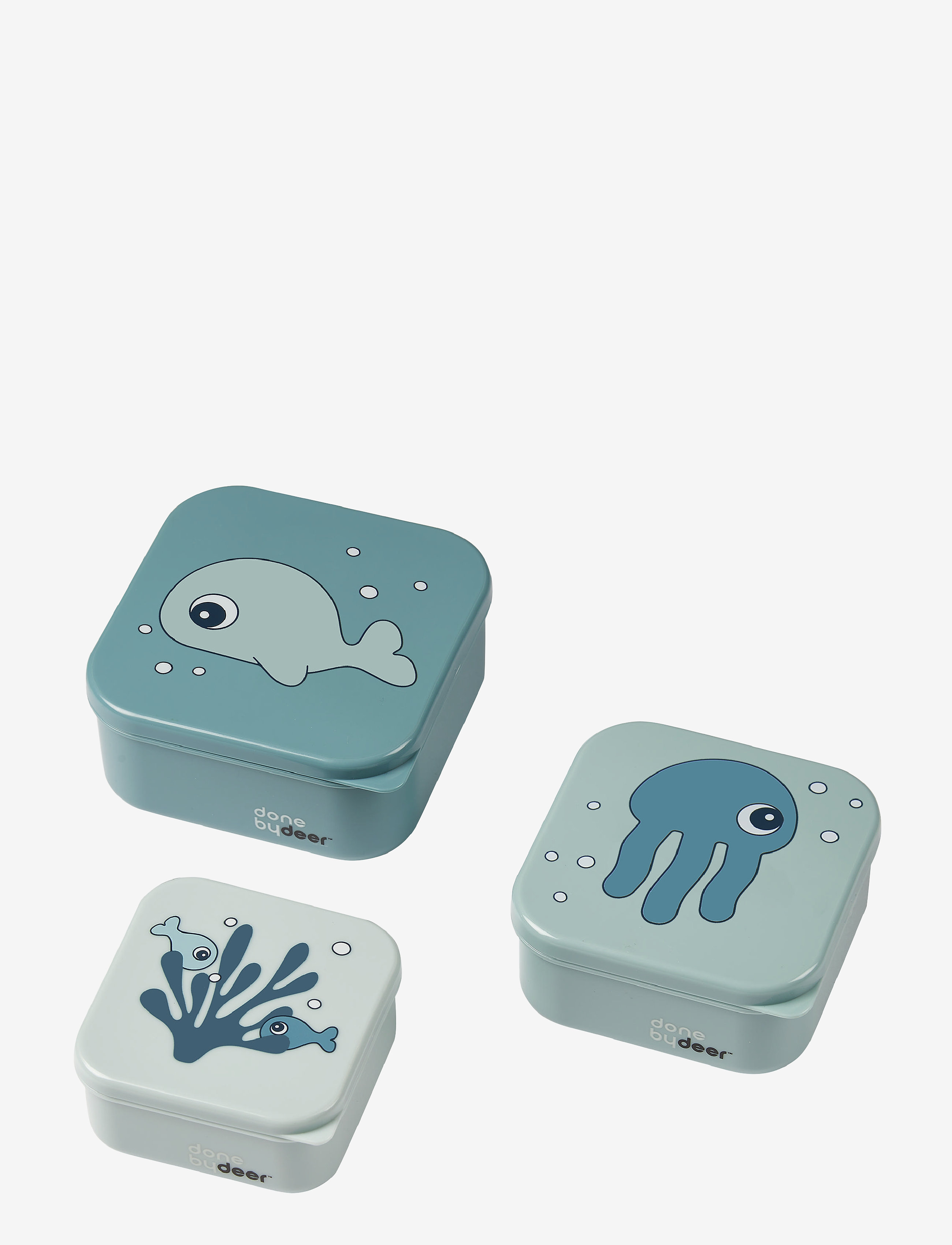 Snack box set 3 pcs Sea friends Blue - BLUE