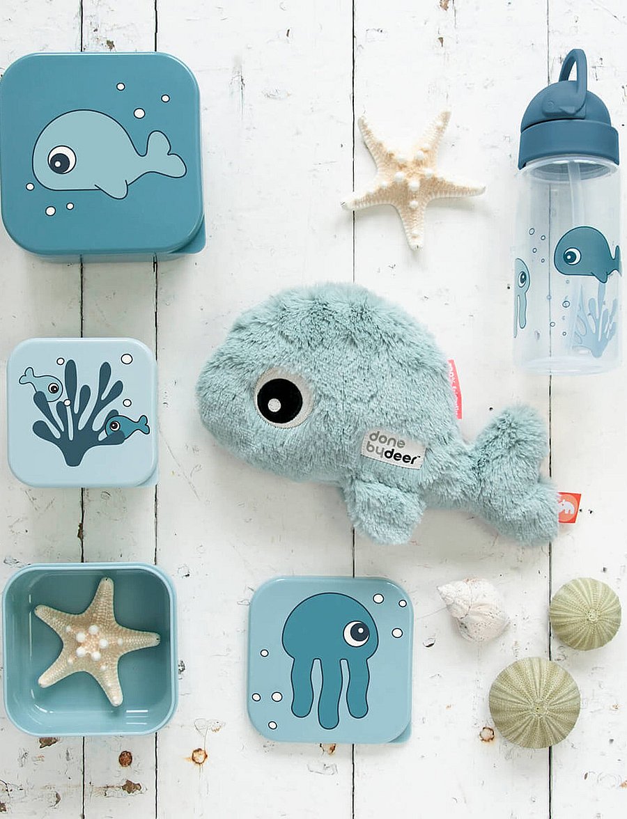Done by Deer - Snack box set 3 pcs Sea friends Blue - blue - 0