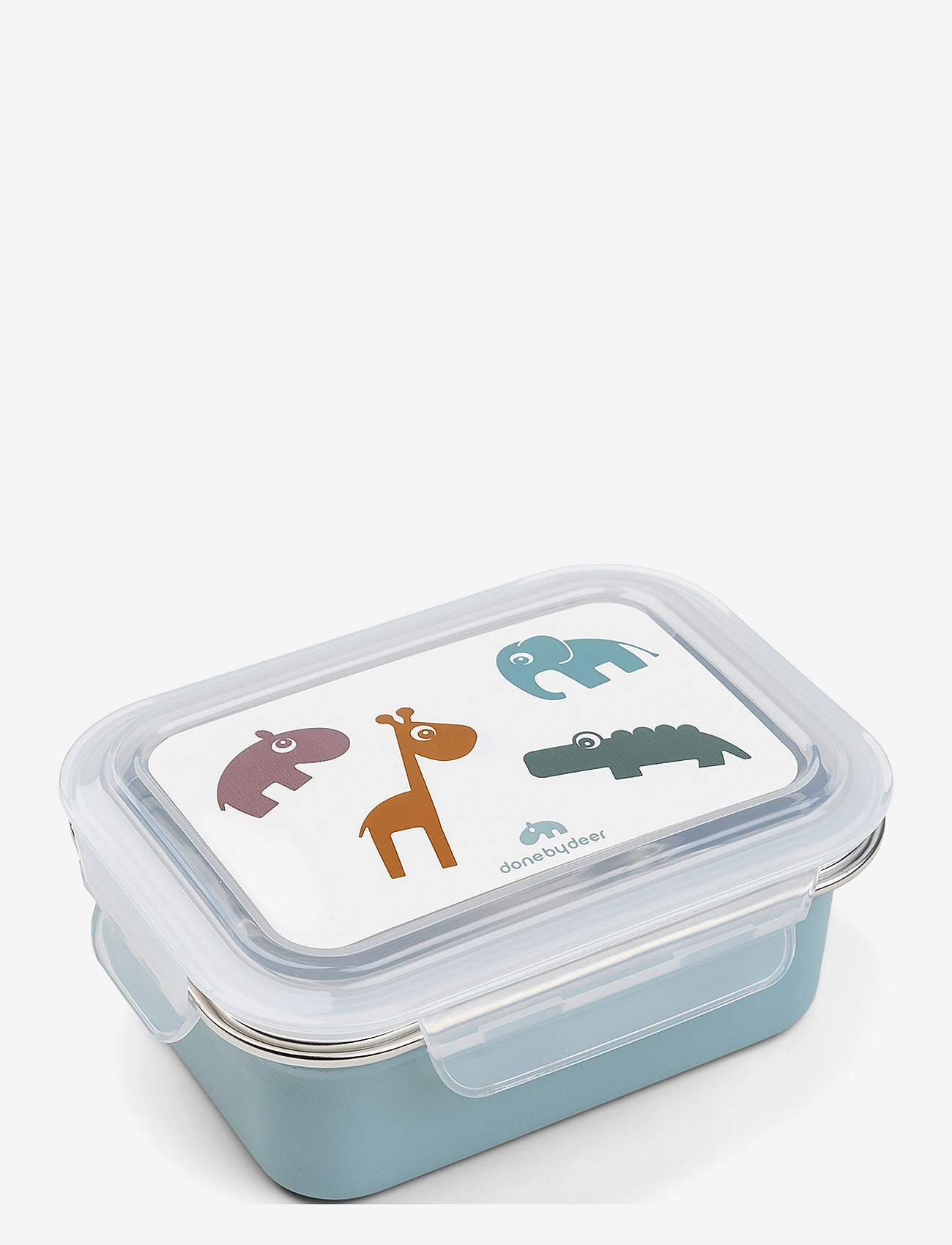 Done by Deer - Metal lunch box Deer friends Blue - blue - 0