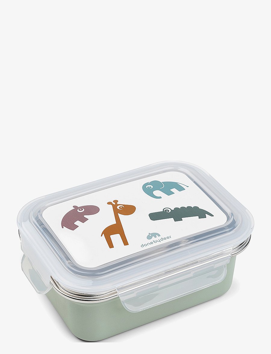 Done by Deer - Metal lunch box Deer friends Green - green - 0