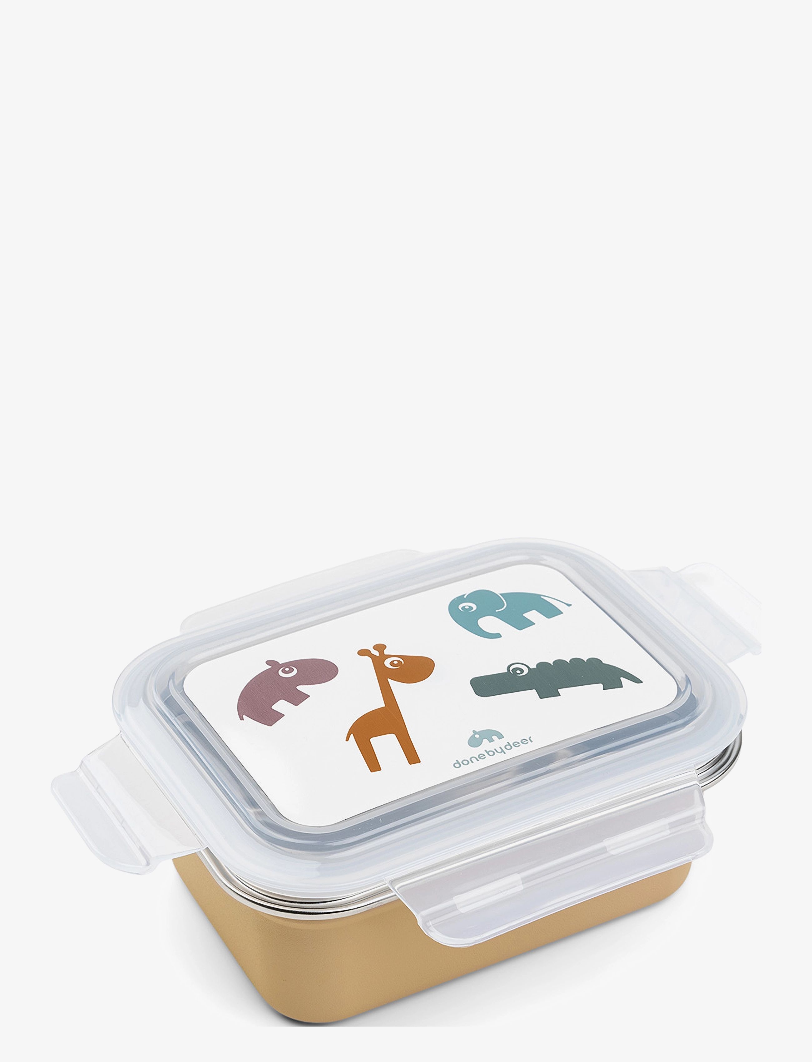 Done by Deer - Metal lunch box Deer friends Mustard - mustard - 1