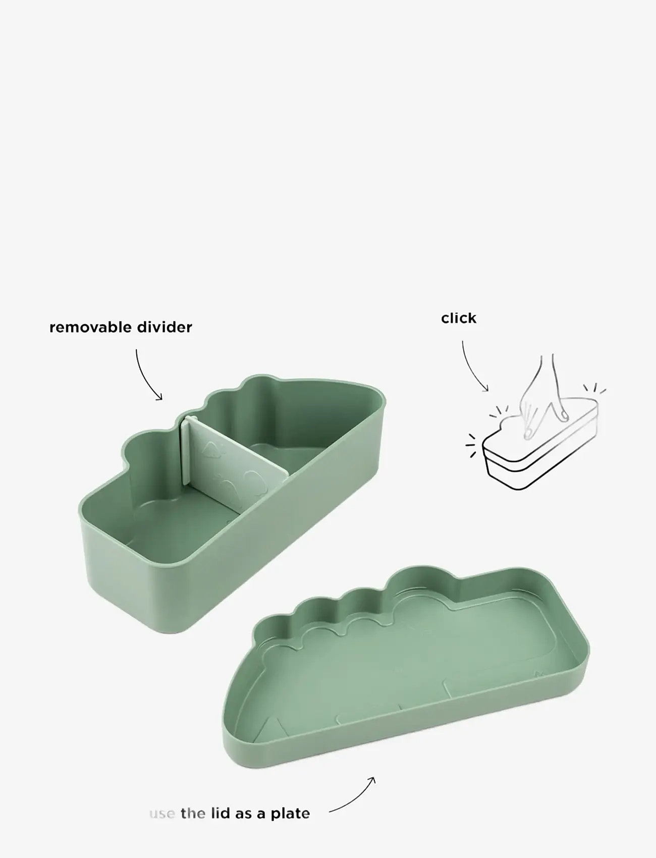 Done by Deer - Kiddish lunch box Croco Green - lunchlådor - green - 2