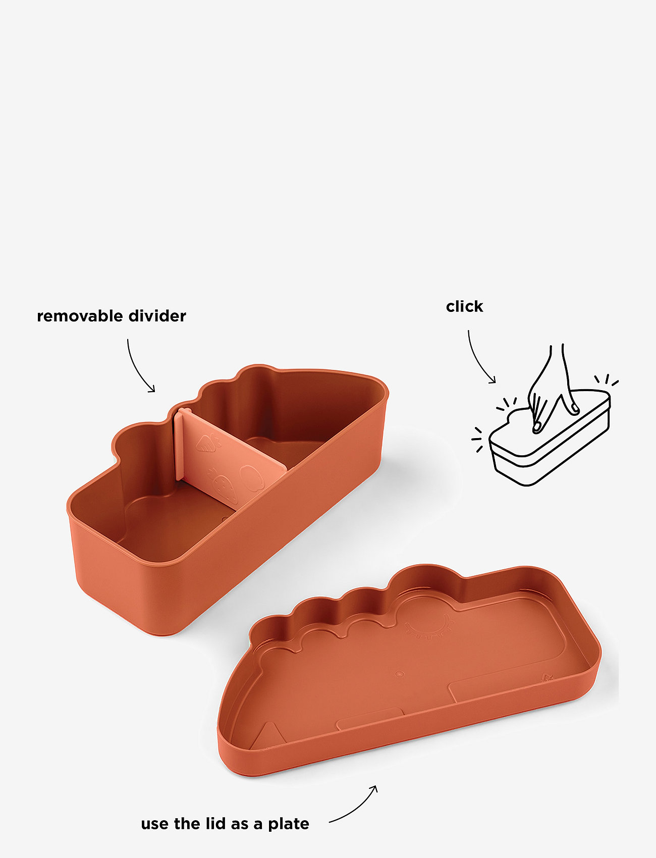 Done by Deer - Kiddish lunch box Croco Papaya - opbevaringsbøtter til babymad - papaya - 4