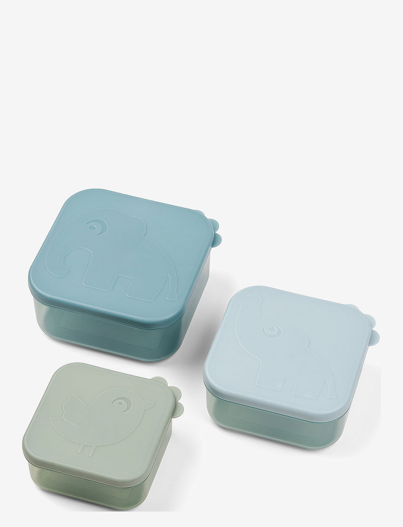 Done by Deer - Snack box set 3 pcs Deer friends Blue - opbevaringsbøtter til babymad - blue - 0