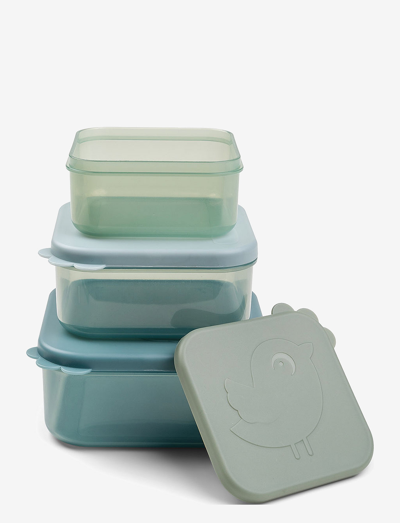 Done by Deer - Snack box set 3 pcs Deer friends Blue - opbevaringsbøtter til babymad - blue - 1