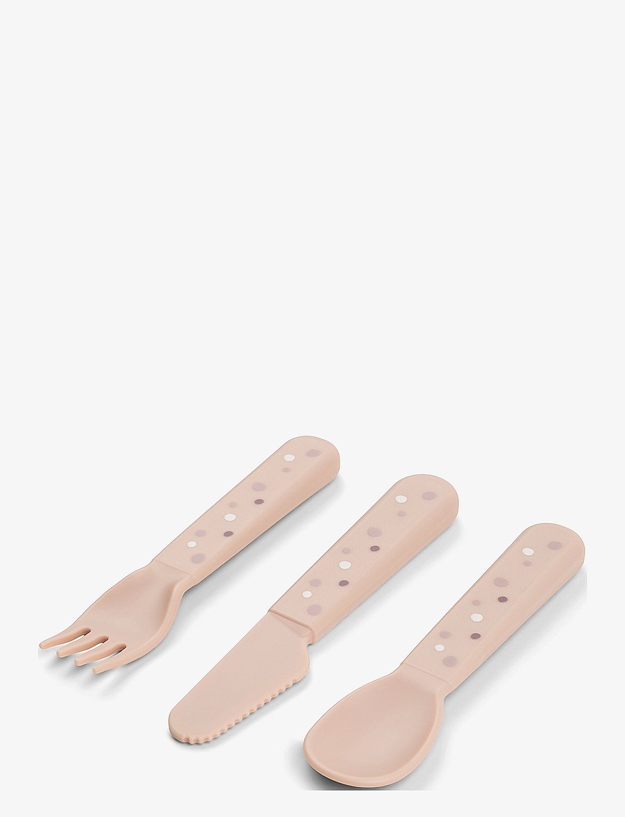 Done by Deer - Foodie cutlery set Happy dots Powder - essgeschirr - powder - 1
