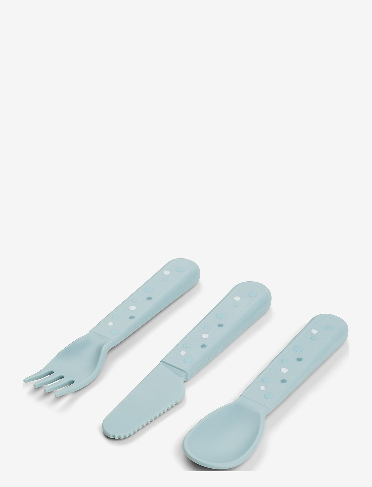 Done by Deer - Foodie cutlery set Happy dots Blue - Õhtusöögikomplektid - blue - 1