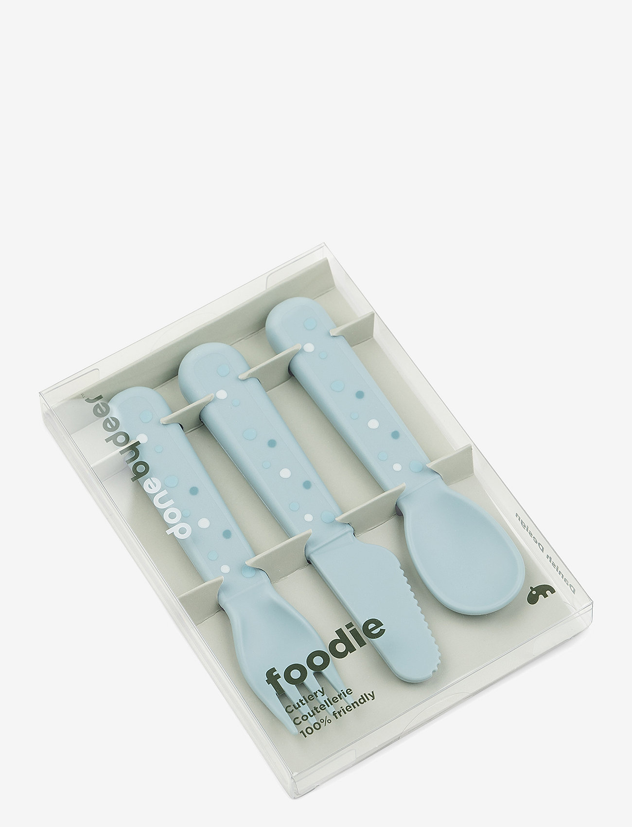 Done by Deer - Foodie cutlery set Happy dots Blue - Õhtusöögikomplektid - blue - 2