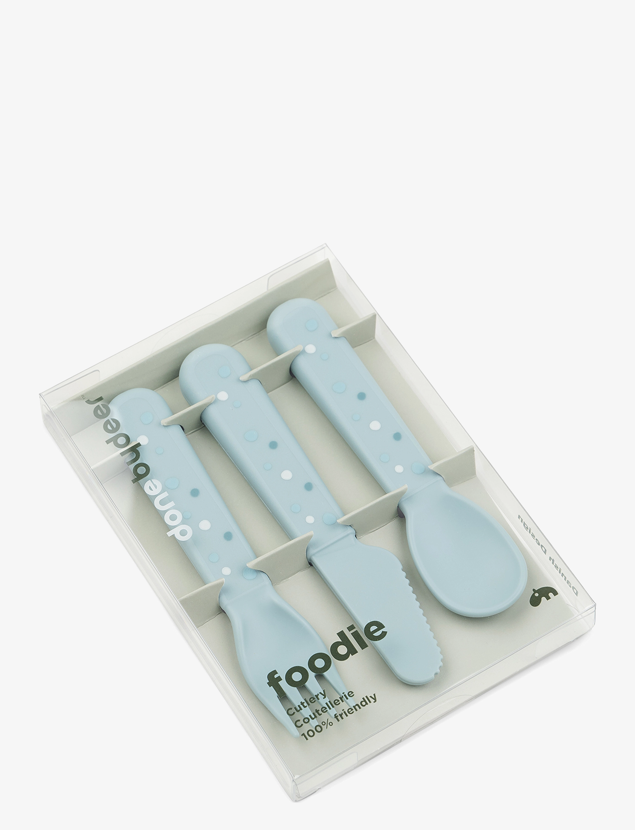 Done by Deer - Foodie cutlery set Happy dots Blue - indų komplektai - blue - 2