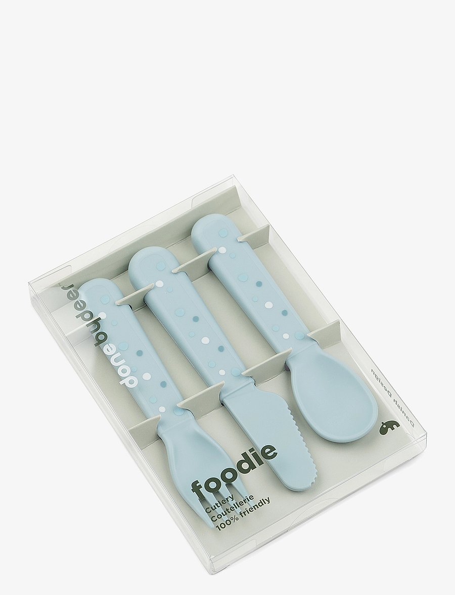 Done by Deer - Foodie cutlery set Happy dots Blue - essgeschirr - blue - 2