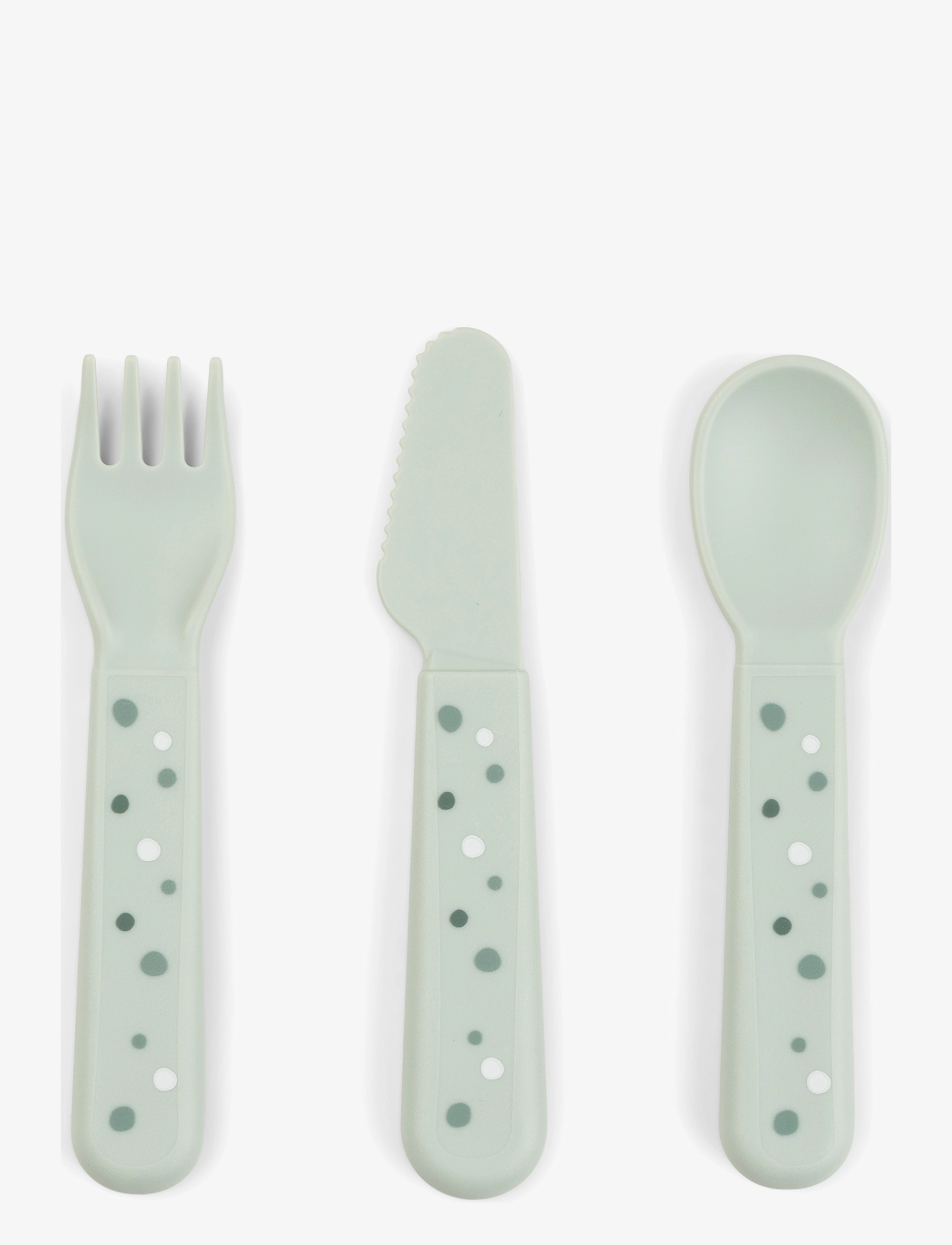 Done by Deer Foodie Cutlery Set Happy Dots, One Size, Meal Time, Grün - Cutlery, Kinder