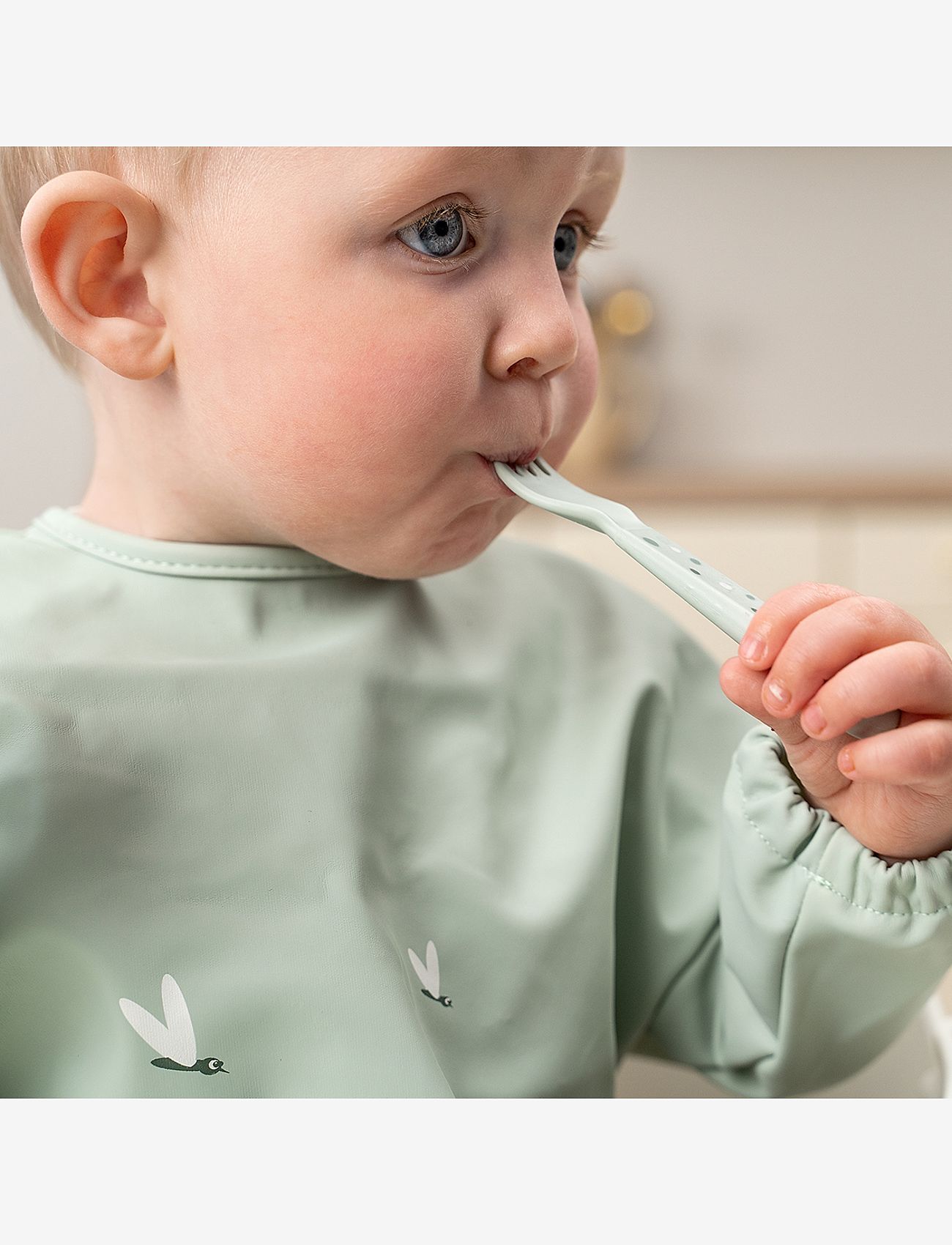 Done by Deer - Foodie cutlery set Happy dots - serveringssæt - green - 3