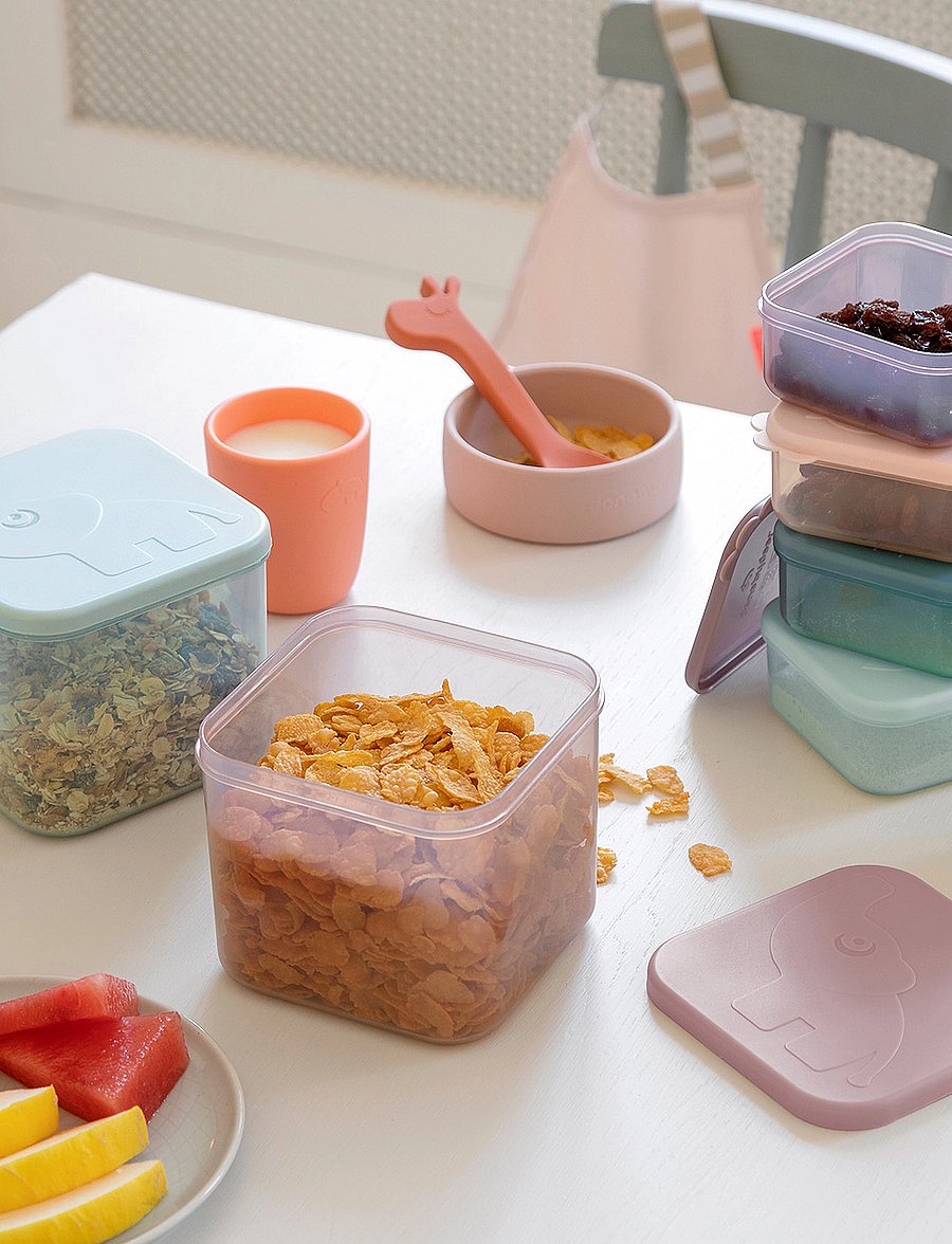 Done by Deer - Food storage container set M Elphee Blue - säilytyslaatikot - blue - 4