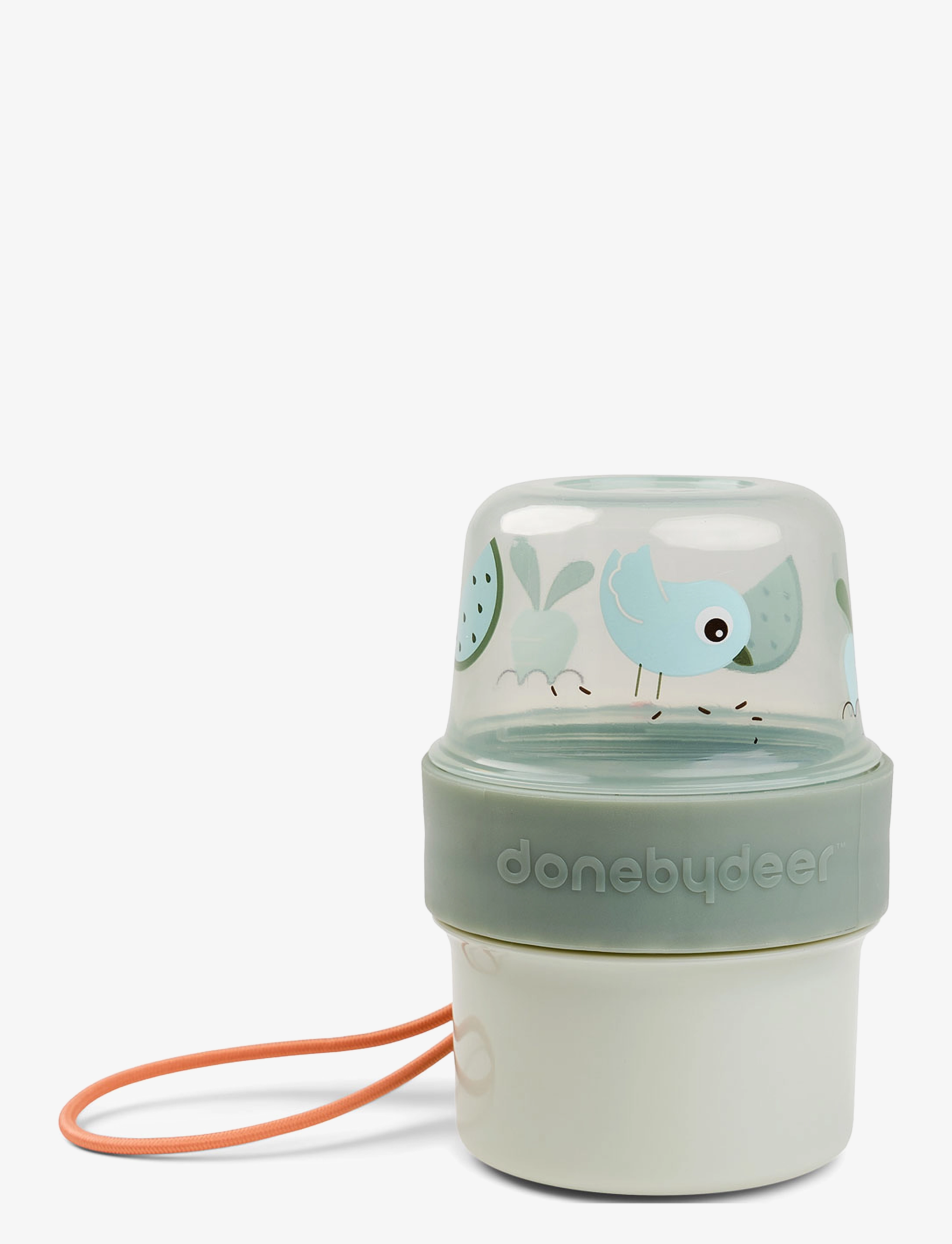 Done by Deer To Go 2-Way Snackbøtte S Birdee Grøn, Ø8X H 11.5 cm, Meal Time, Grün - Lunch Boxes, Kinder