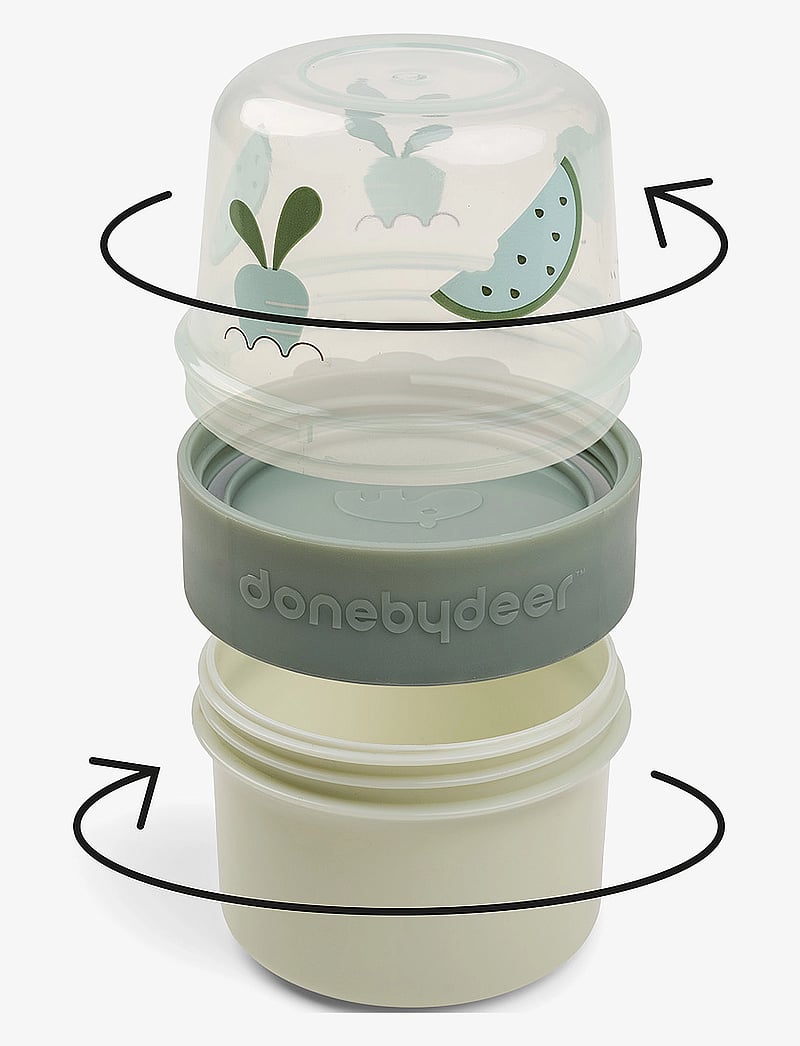 Done by Deer - To go 2-way snack container S Birdee Green - pojemniki na żywność dla niemowląt - green - 3