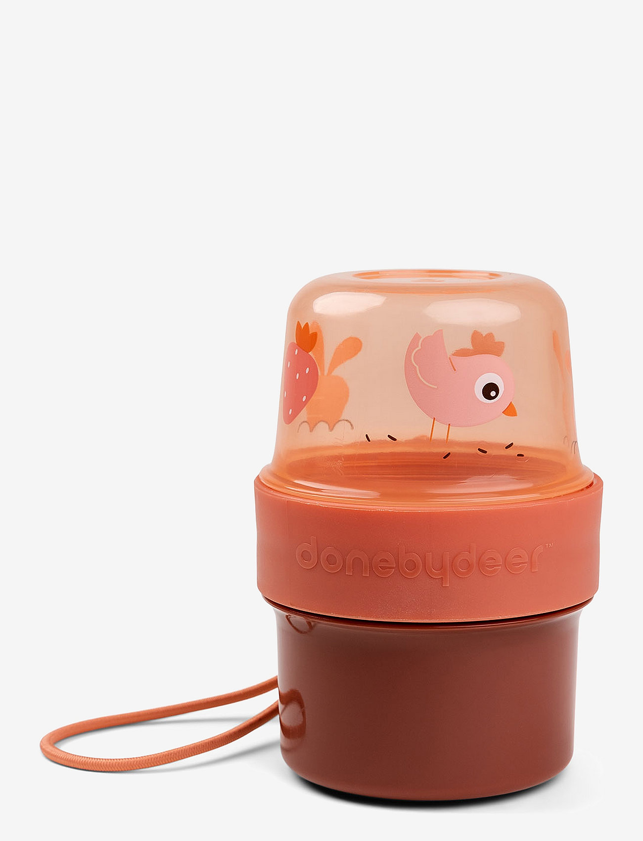 Done by Deer - To go 2-way snack container S Birdee Papaya - papaya - 0