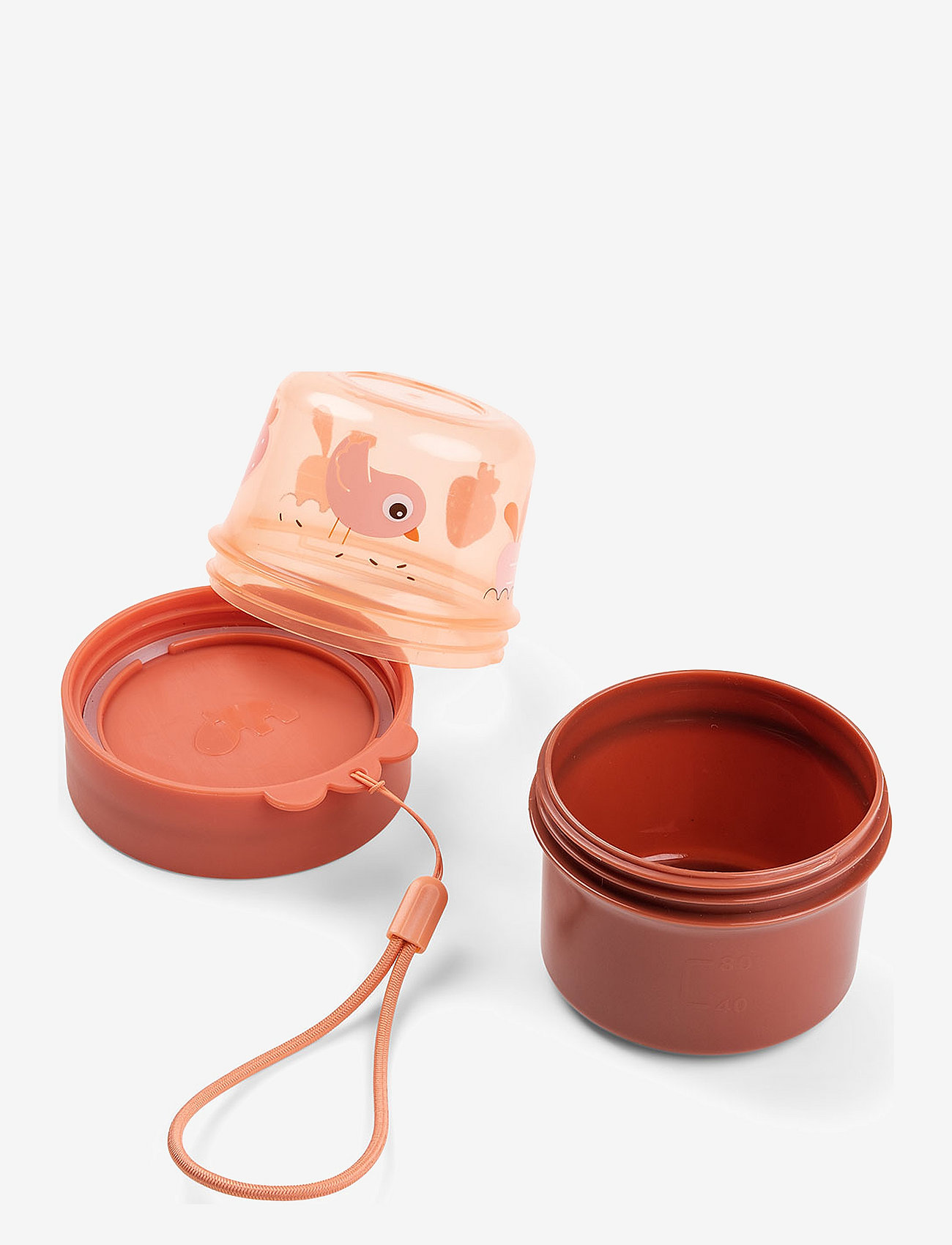 Done by Deer - To go 2-way snack container S Birdee Papaya - papaya - 1