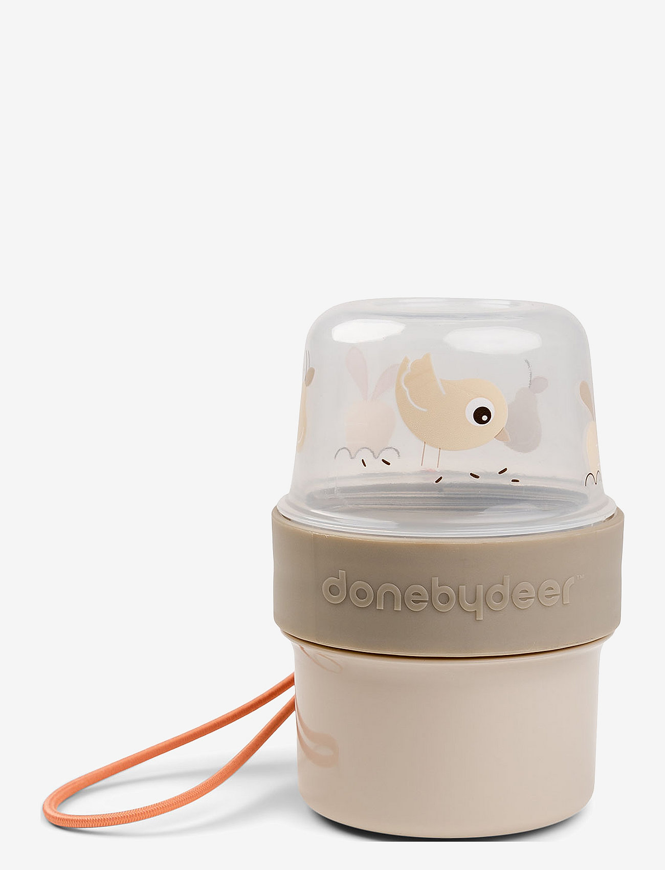 Done by Deer - To go 2-way snackbøtte S Birdee Sand - opbevaringsbøtter til babymad - sand - 0