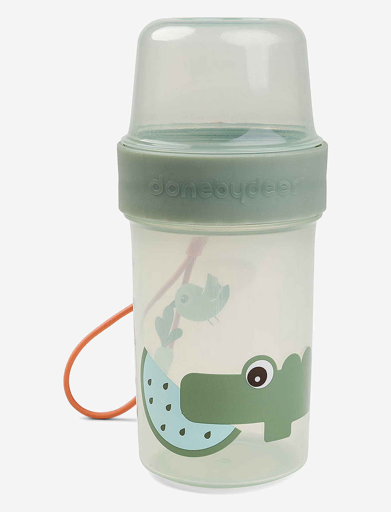 Done by Deer - To go 2-way snack container L Croco Green - baby food containers - green - 1