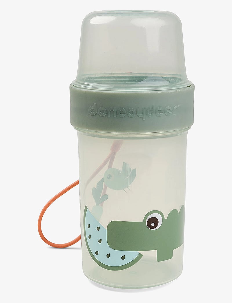 Done by Deer - To go 2-way snack container L Croco Green - baby food containers - green - 1