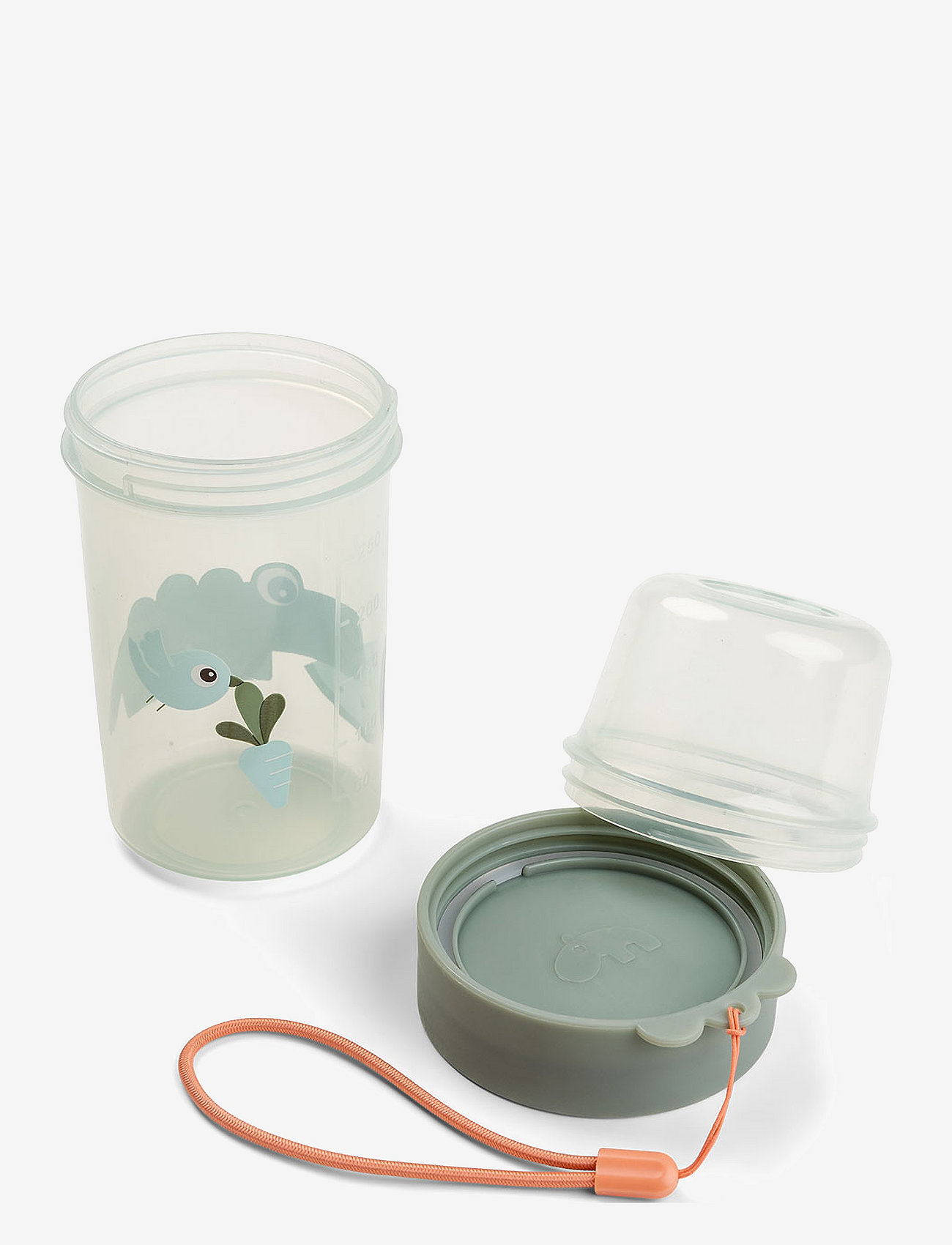 Done by Deer - To go 2-way snack container L Croco Green - baby food containers - green - 3