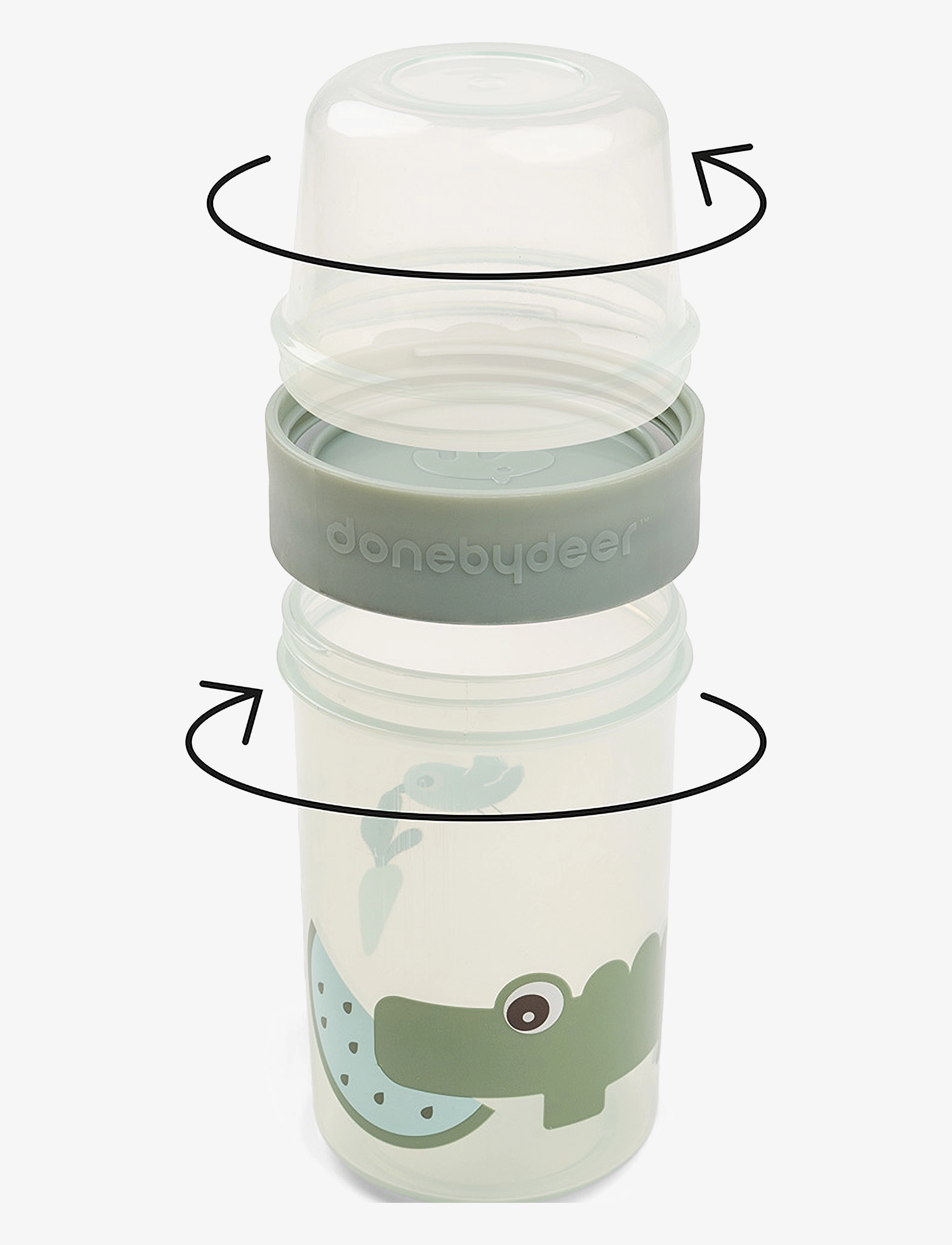 Done by Deer - To go 2-way snack container L Croco Green - behälter für babynahrung - green - 4