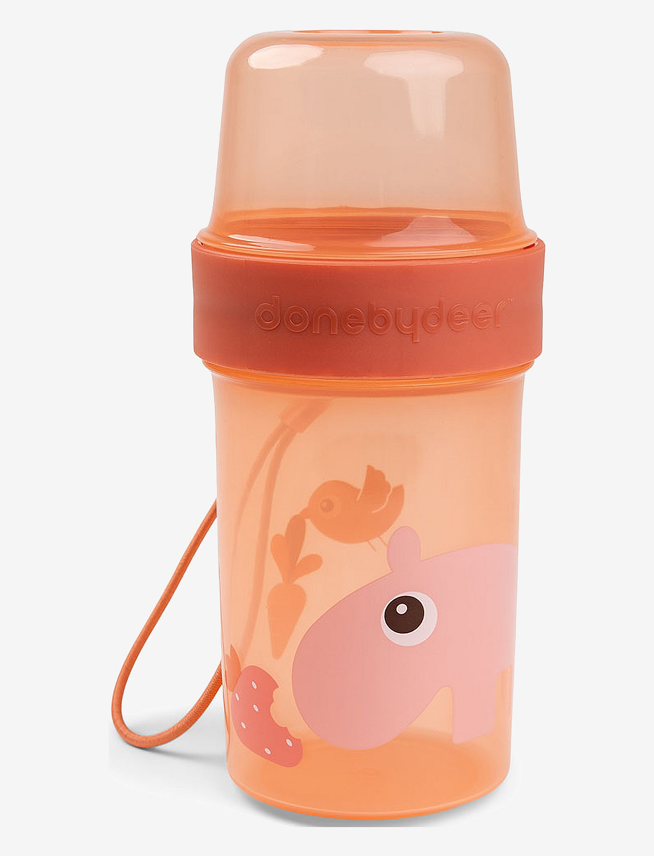 Done by Deer - To go 2-way snack container L Ozzo Papaya - papaya - 0