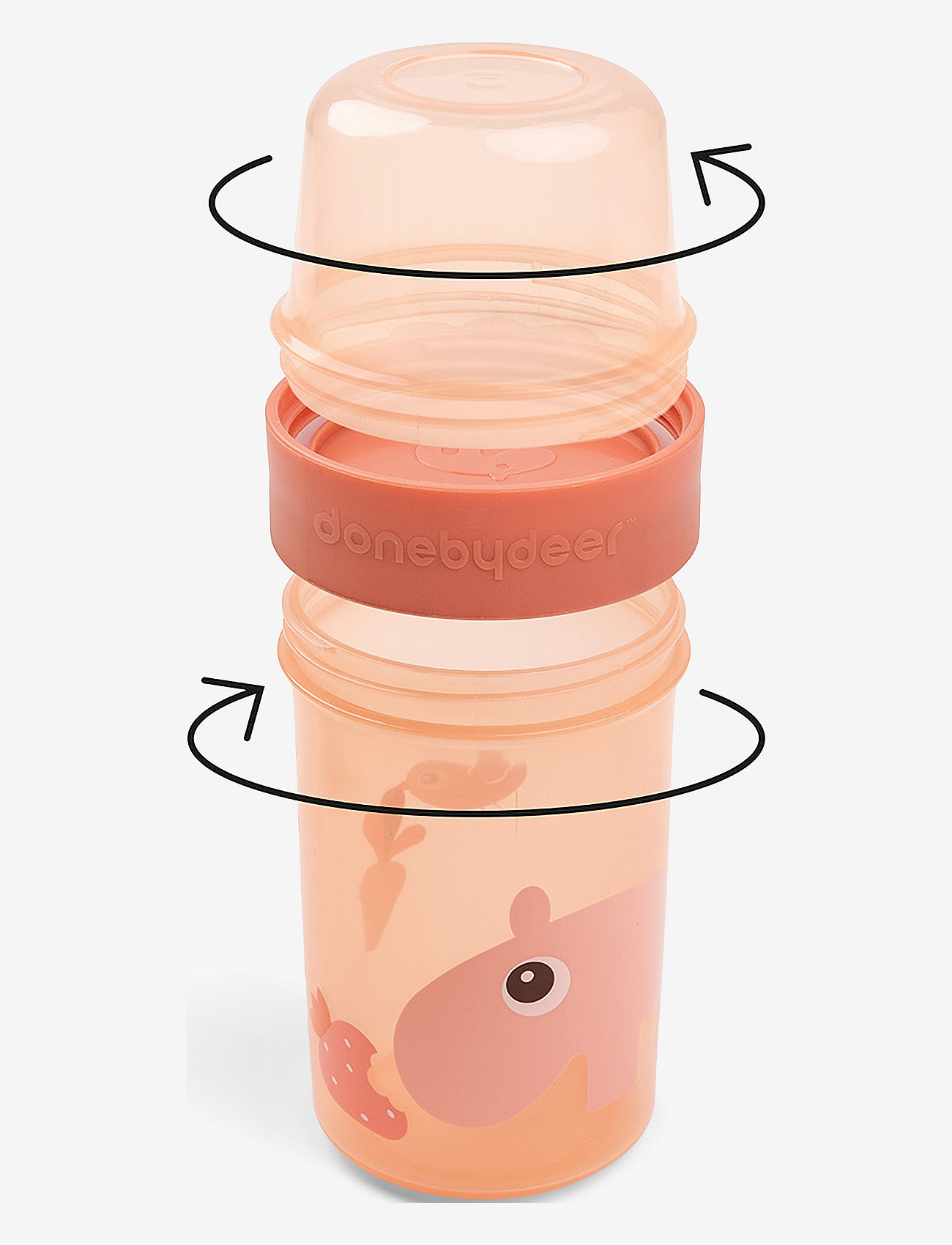 Done by Deer - To go 2-way snack container L Ozzo Papaya - papaya - 3