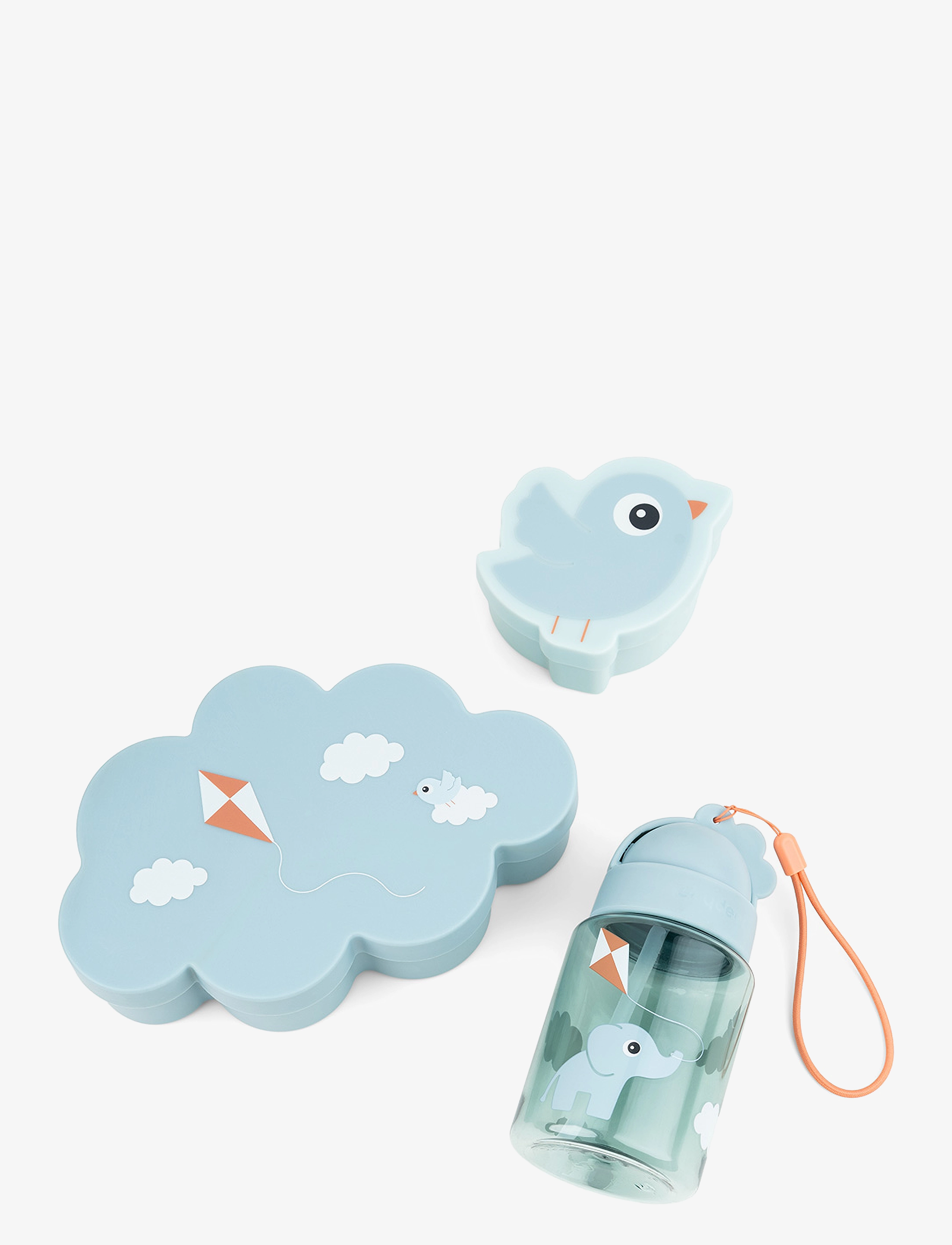 Done by Deer Lunch & Snack Box W/Straw Bottle Playground Blue, One Size, Meal Time, Blau - Boxes, Kinder