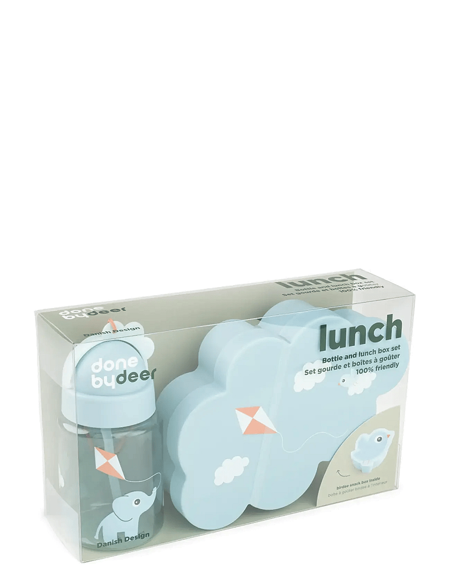 Done by Deer - Lunch & snack box w/straw bottle Playground Blue - babyflessen - blue - 4